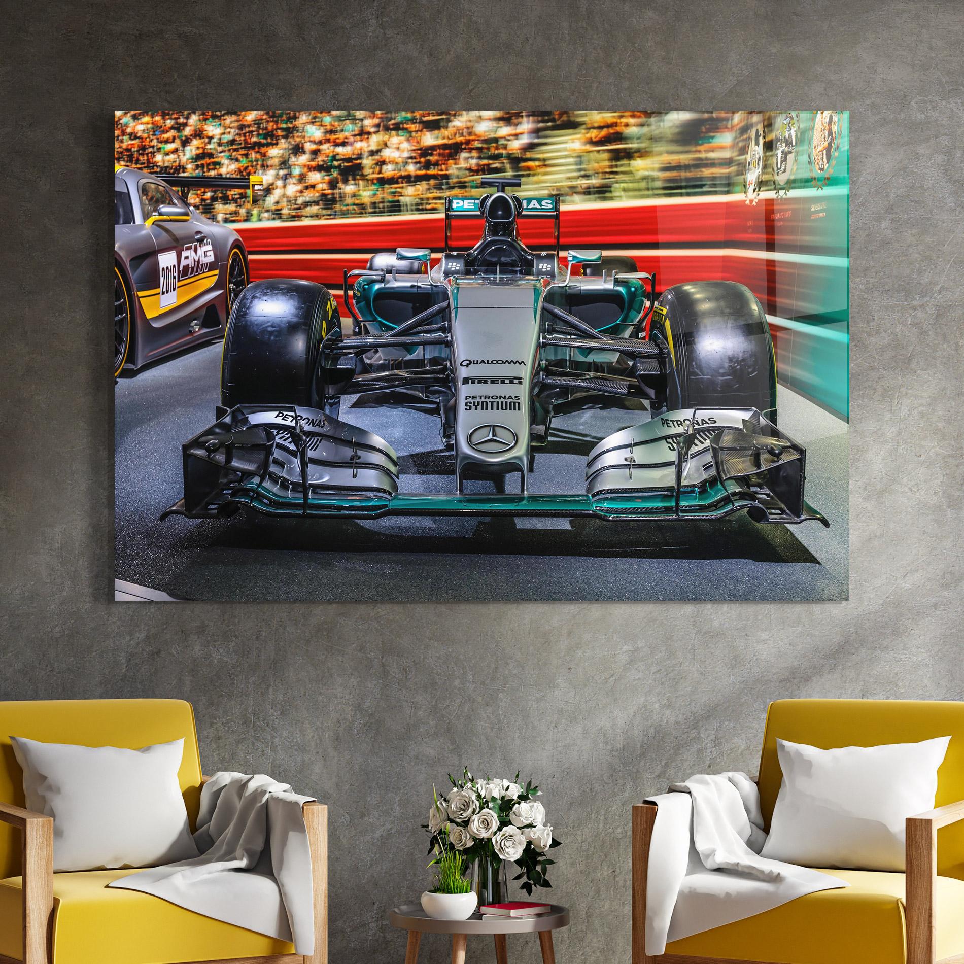 Glasbild Black Green F1 mockup 4
