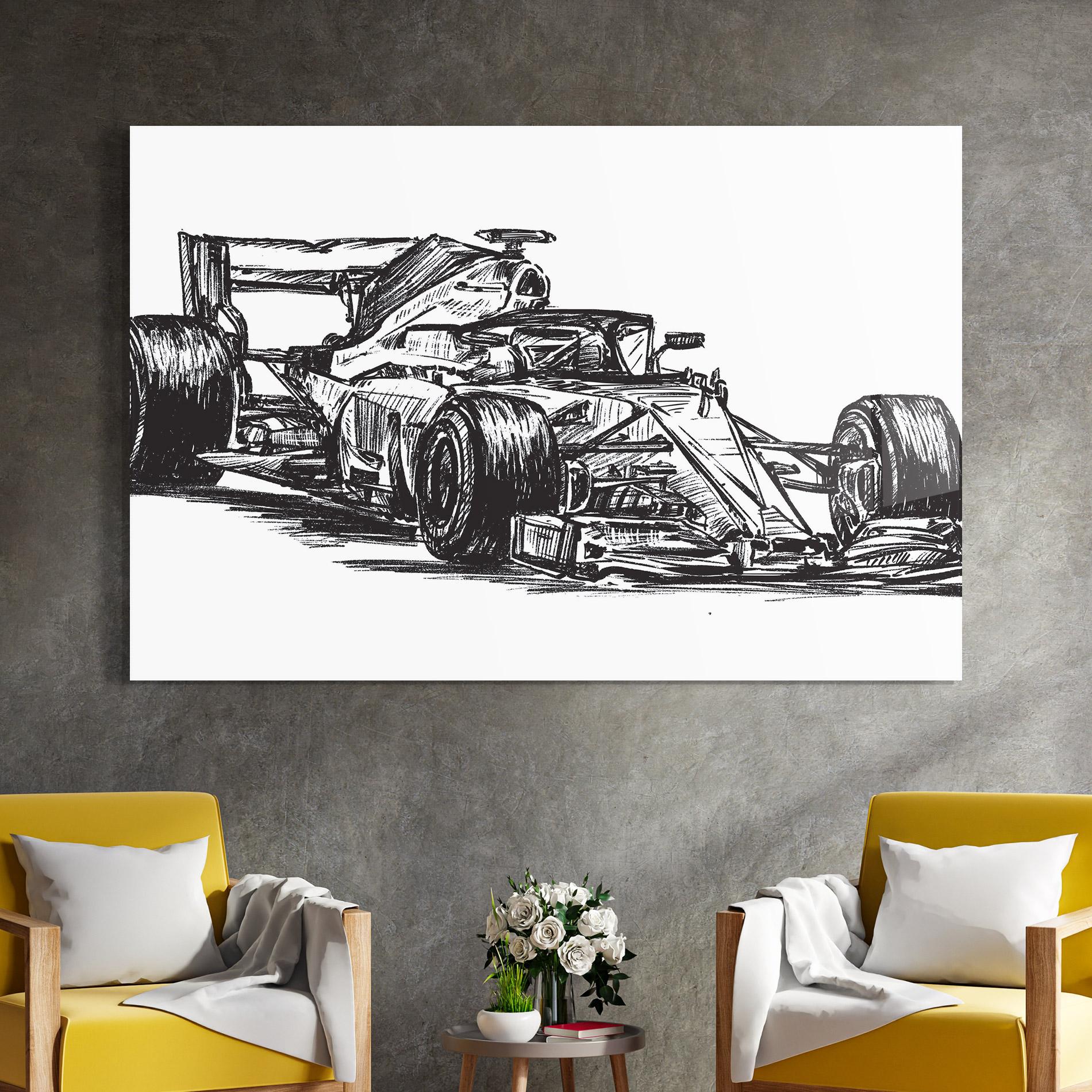 Glasbild Black Line F1 mockup 4