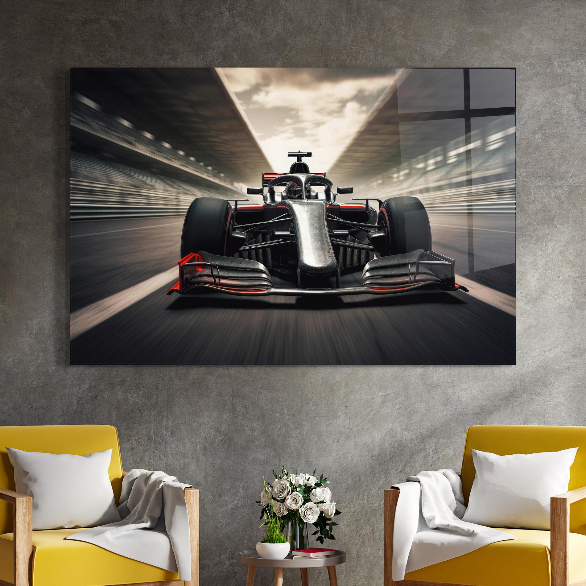 Glasbild Black Red F1 mockup 4