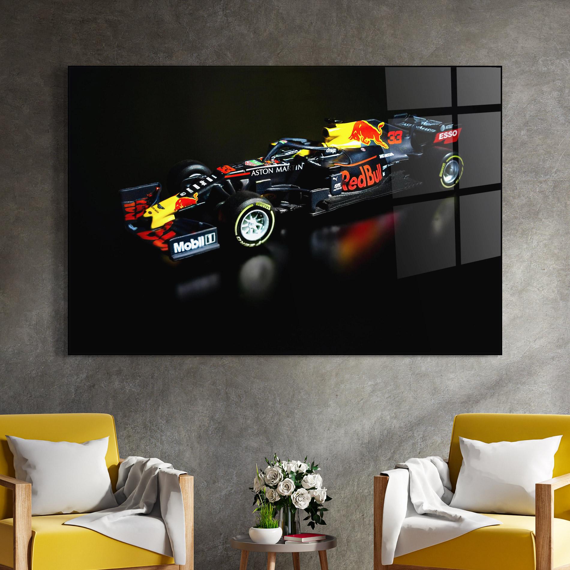 Glasbild Black Yellow F1 mockup 4