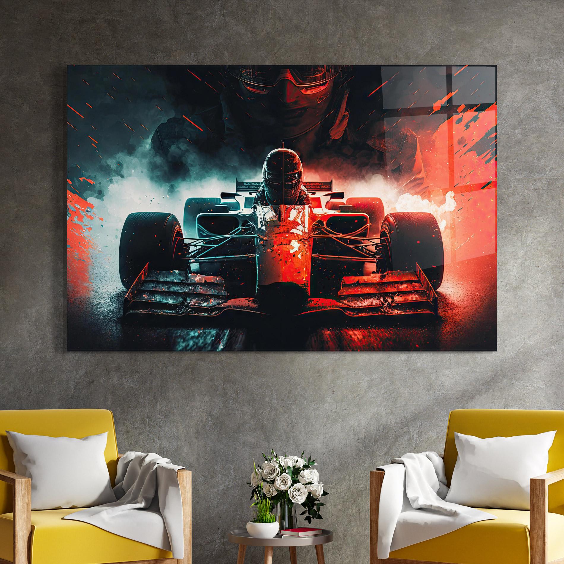 Glasbild Blue Red F1 mockup 4