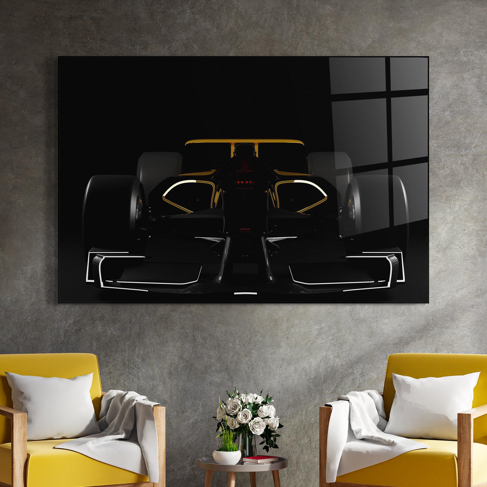 Glasbild Dark F1 Car mockup 4