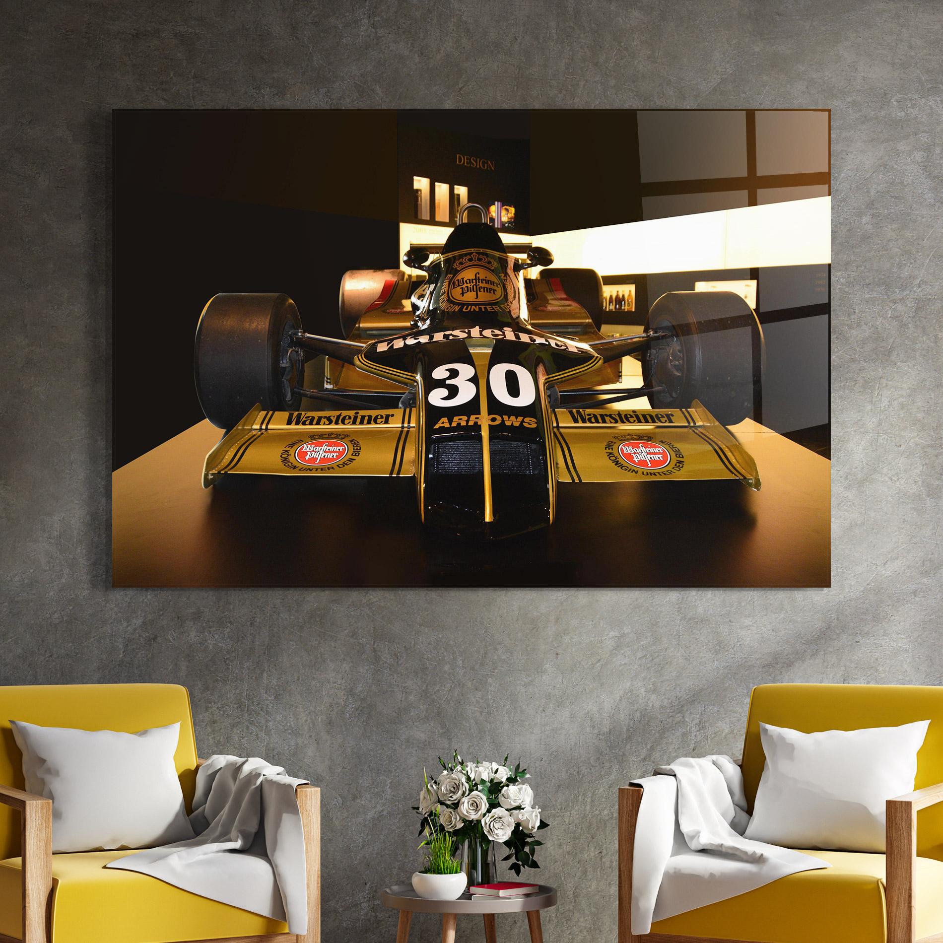 Glasbild Formula 1 Car Color mockup 4