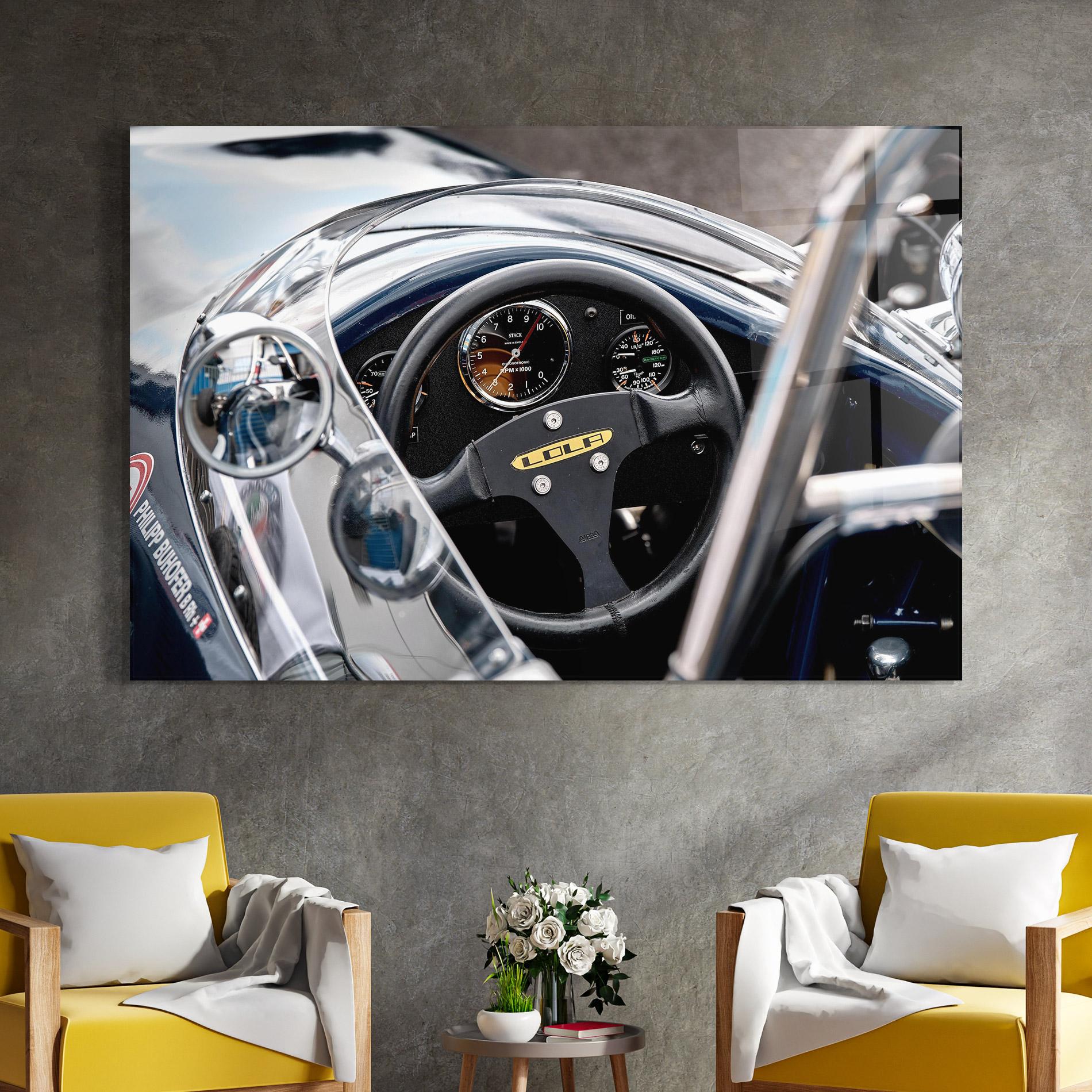 Glasbild Race Car Closeup mockup 4