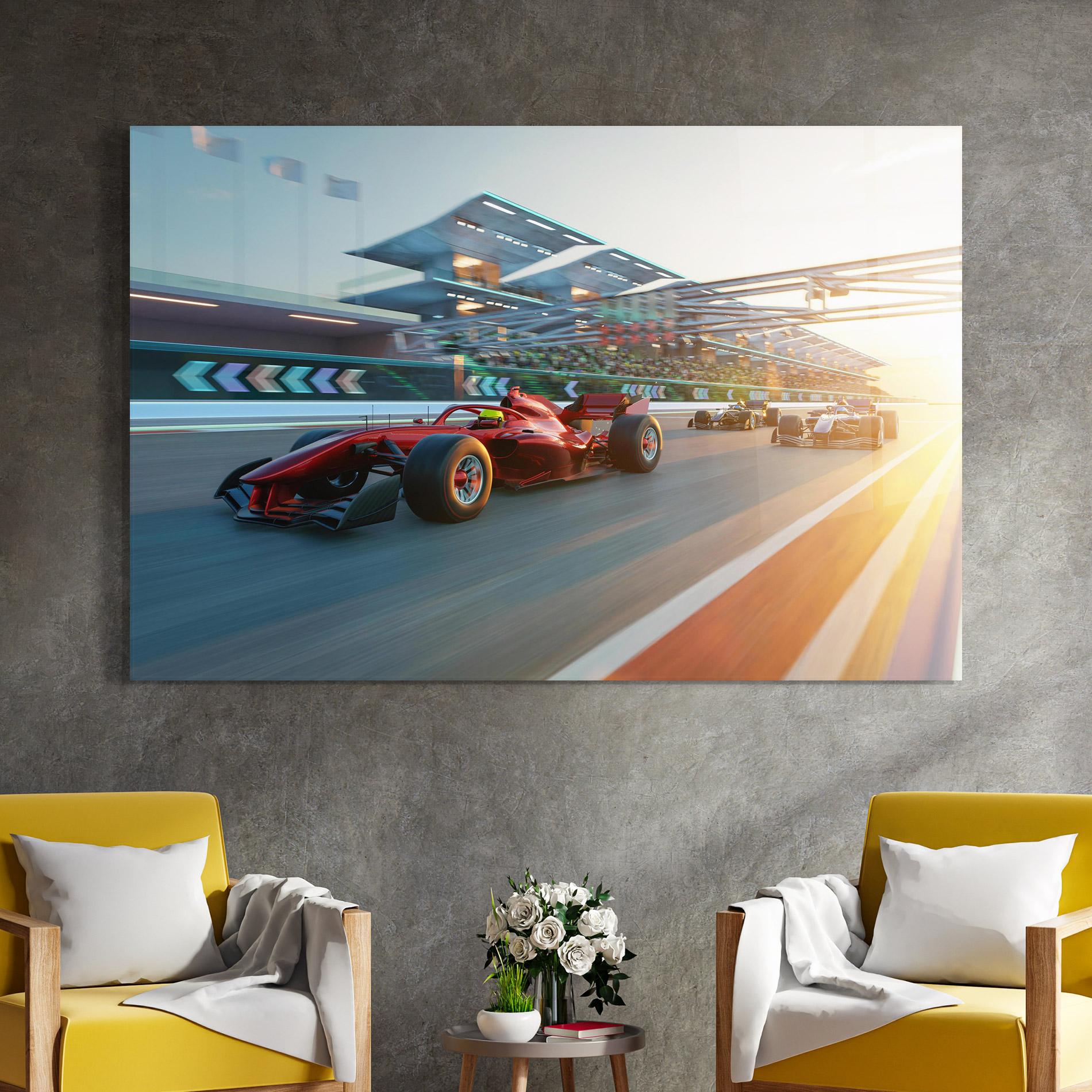 Glasbild Red F1 Speed mockup 4