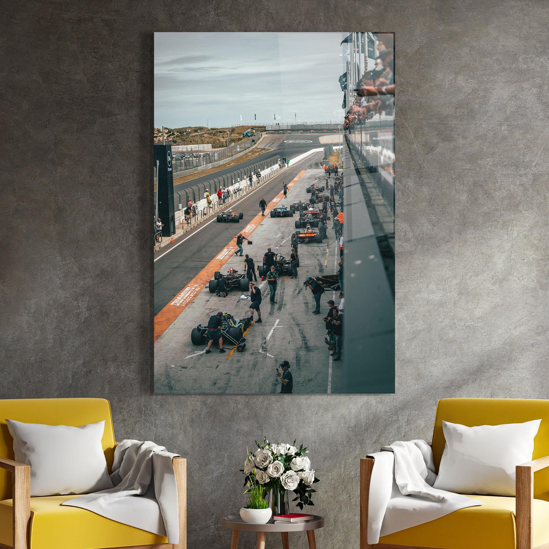 Glasbild Fromula 1 Cars mockup 4