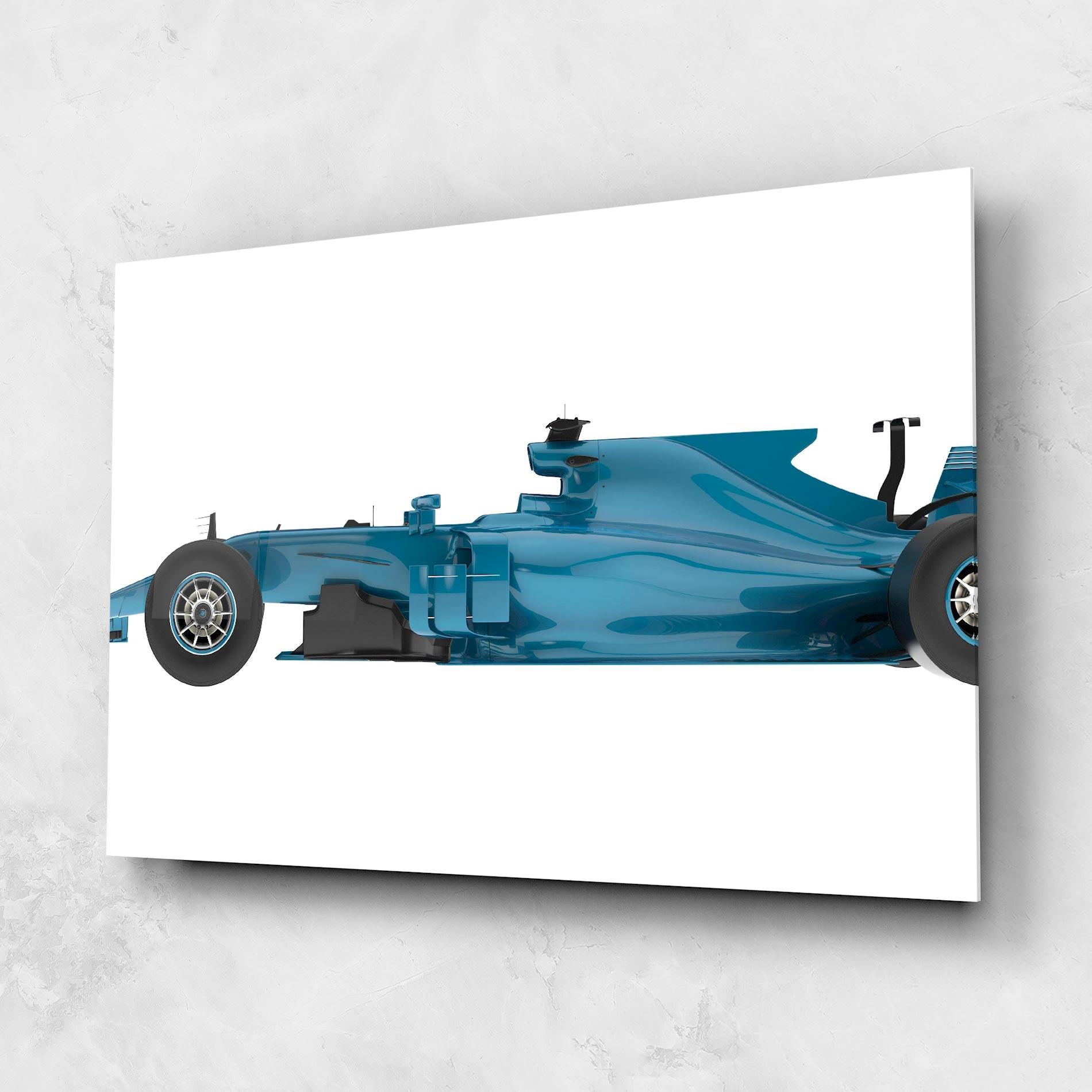 Glasbild Blue F1 Toy mockup 1