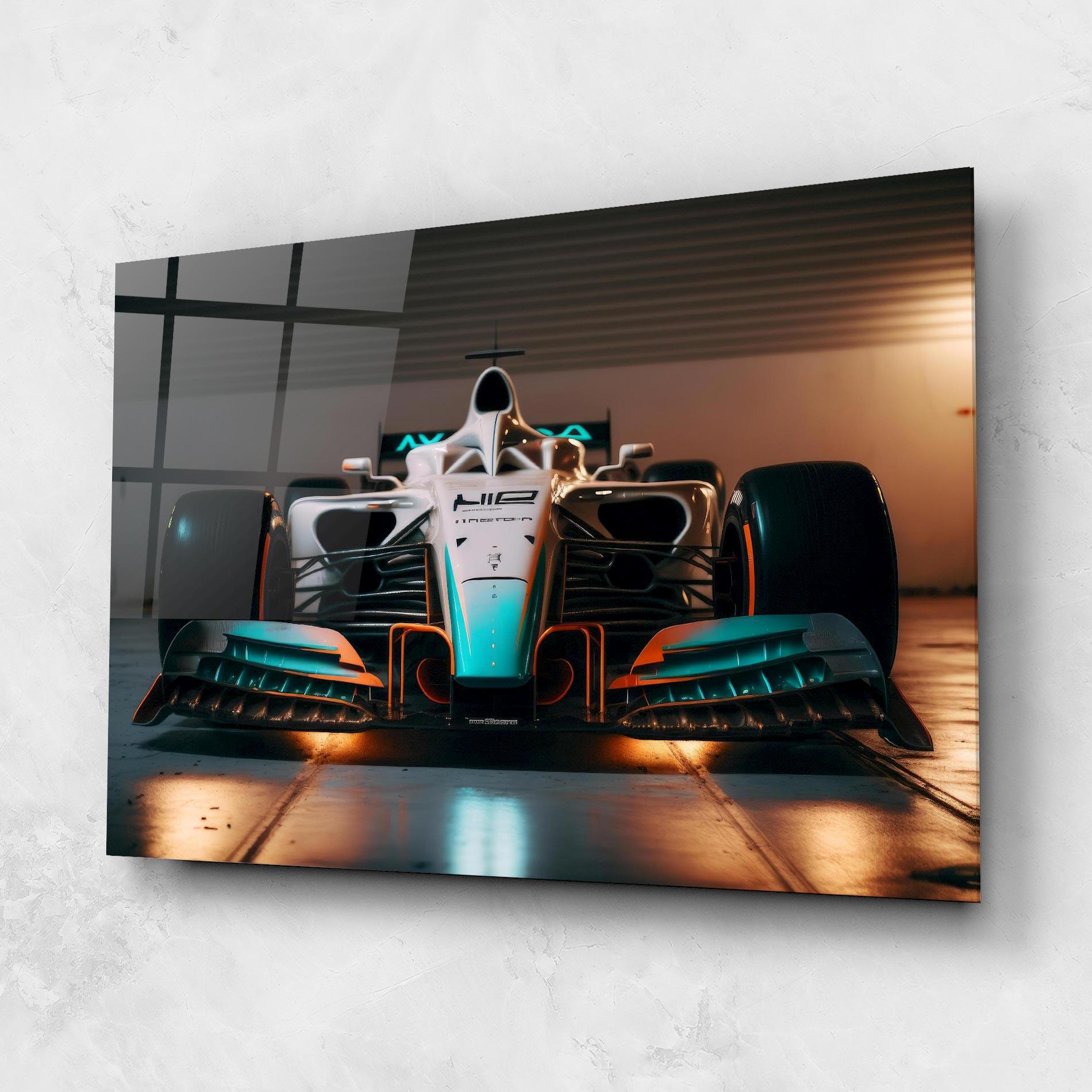 Glasbild Blue White F1 mockup 1
