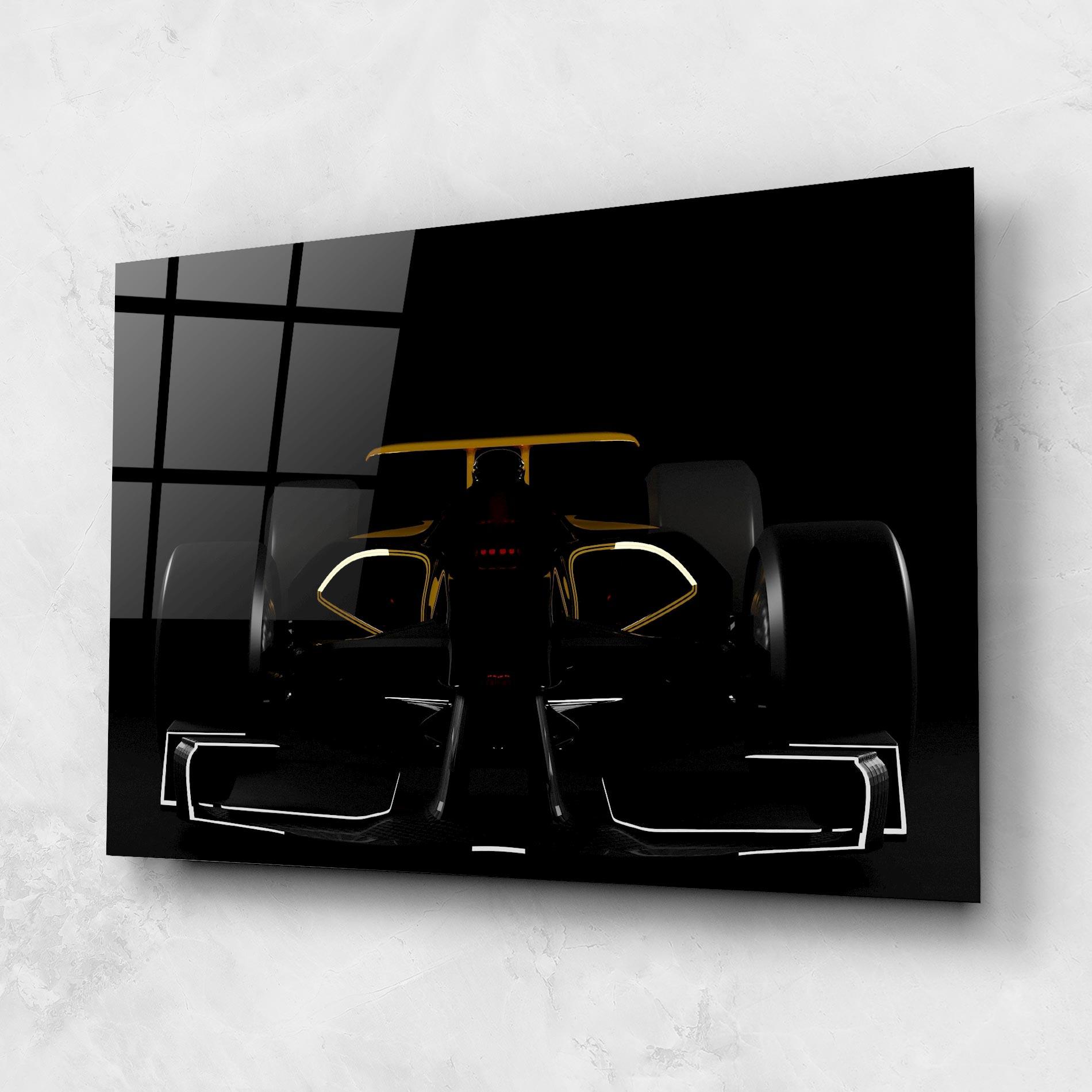 Glasbild Dark F1 Car mockup 1