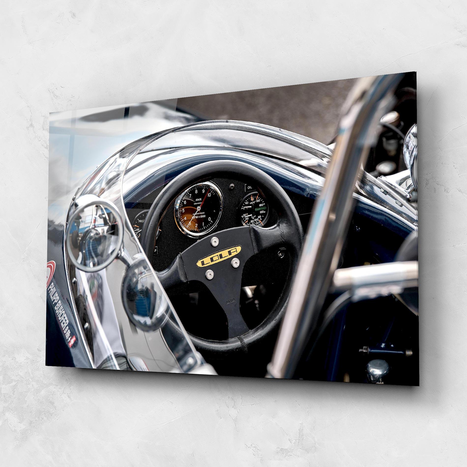 Glasbild Race Car Closeup mockup 1