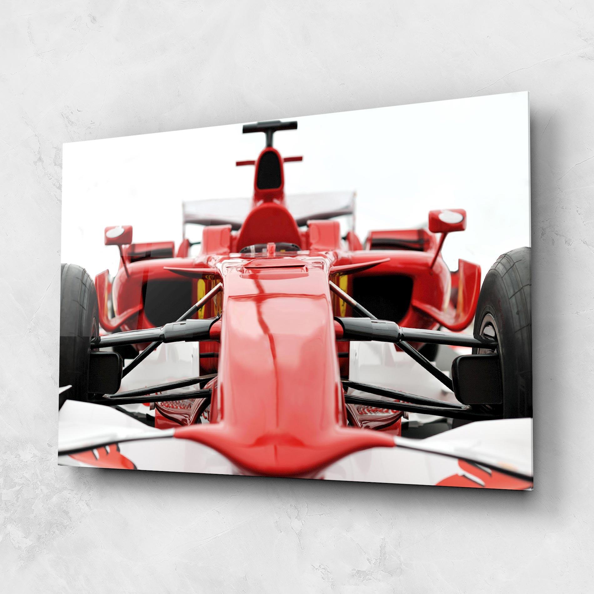 Glasbild Red Formula 1 Car mockup 1