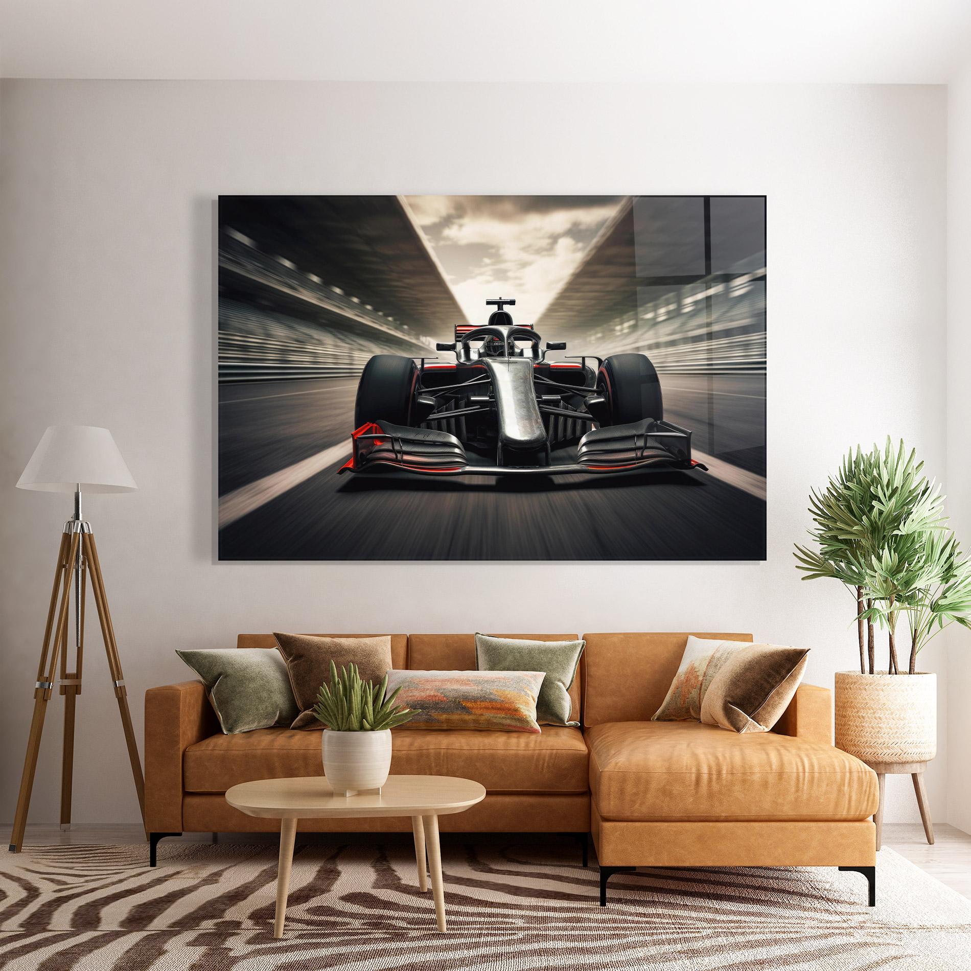 Glasbild Black Red F1 mockup 7