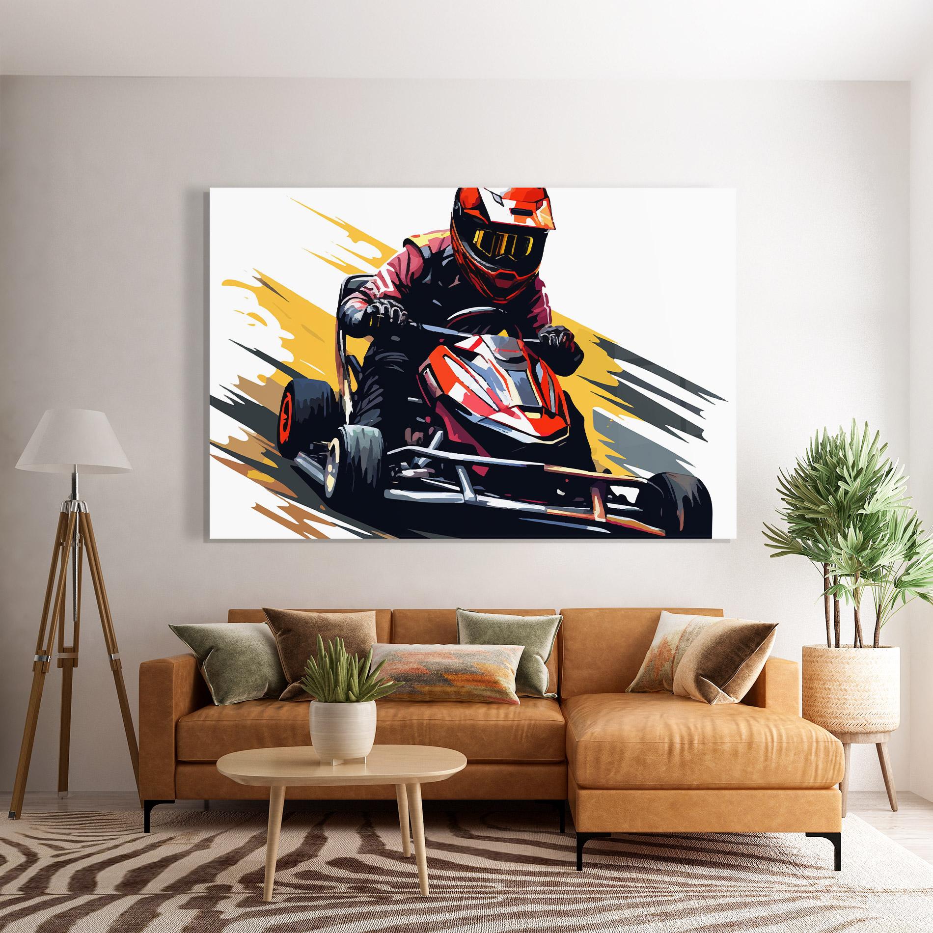 Glasbild Red Race F1 Car mockup 7