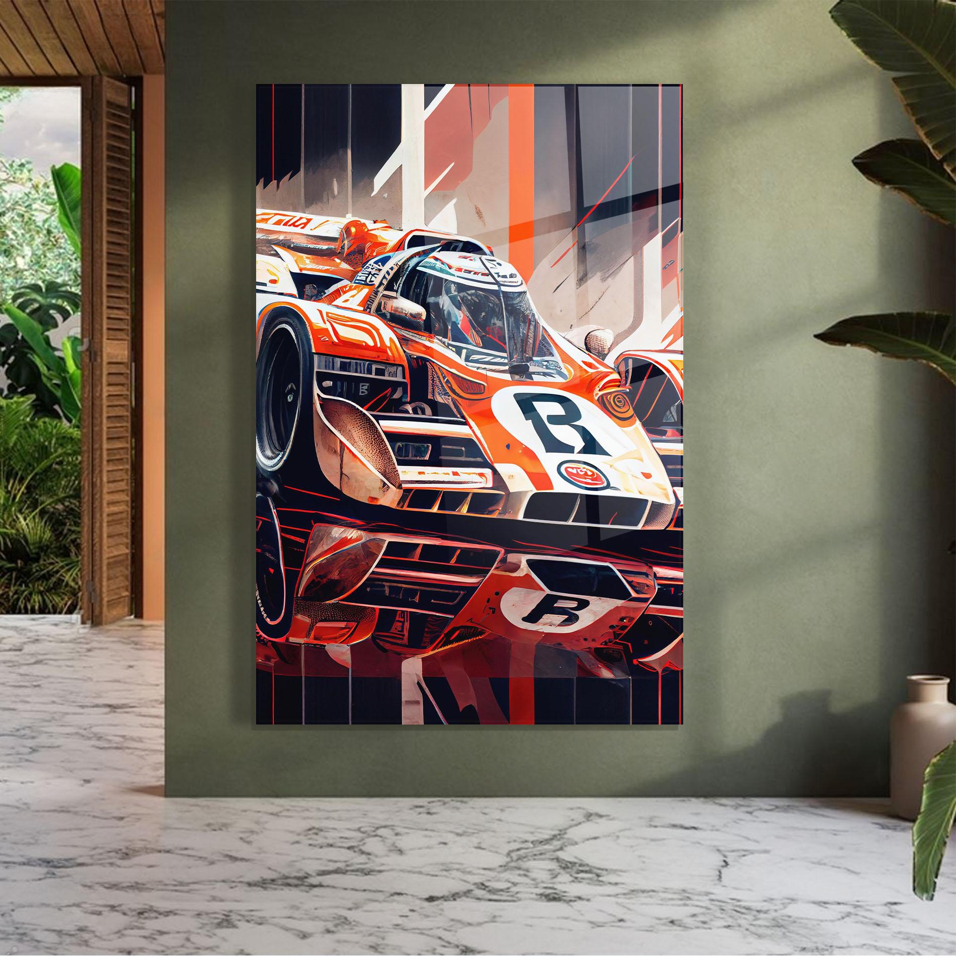 Glasbild Red White F1 mockup 7