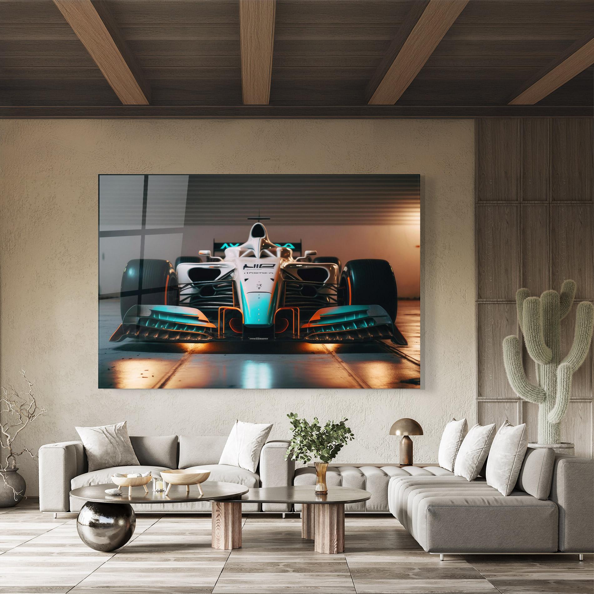 Glasbild Blue White F1 mockup 8