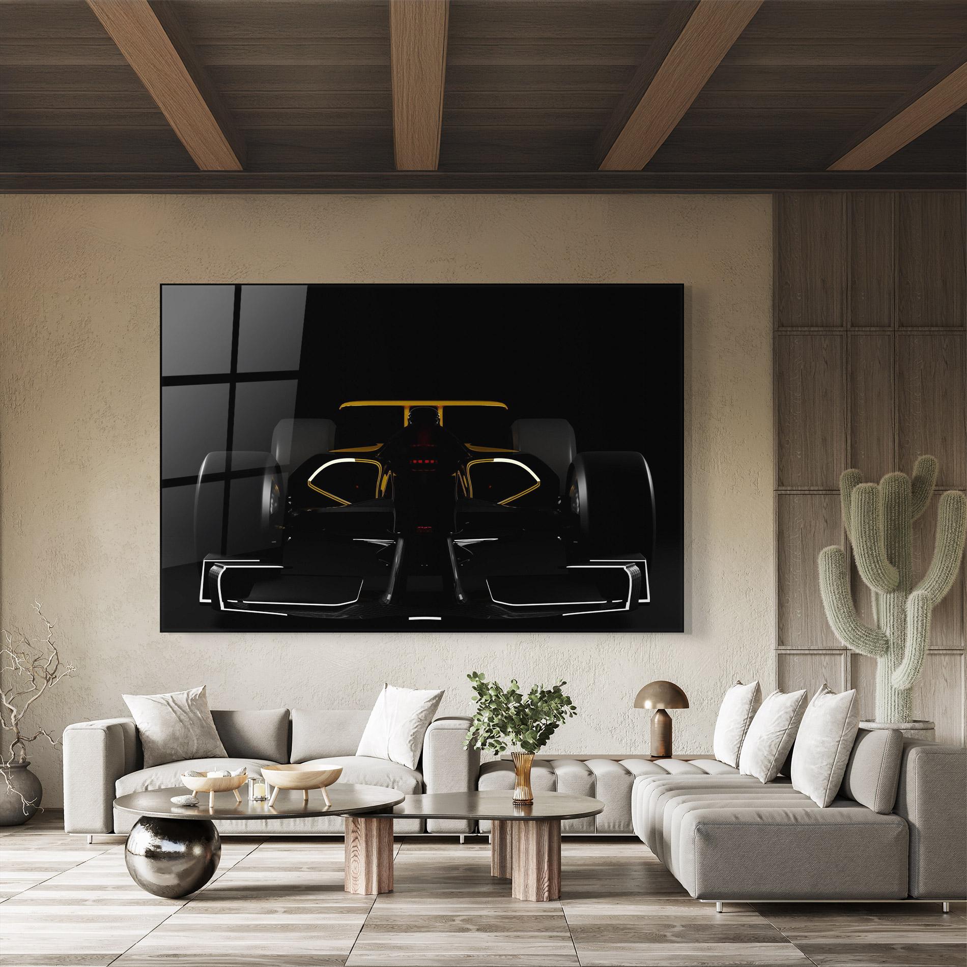 Glasbild Dark F1 Car mockup 8