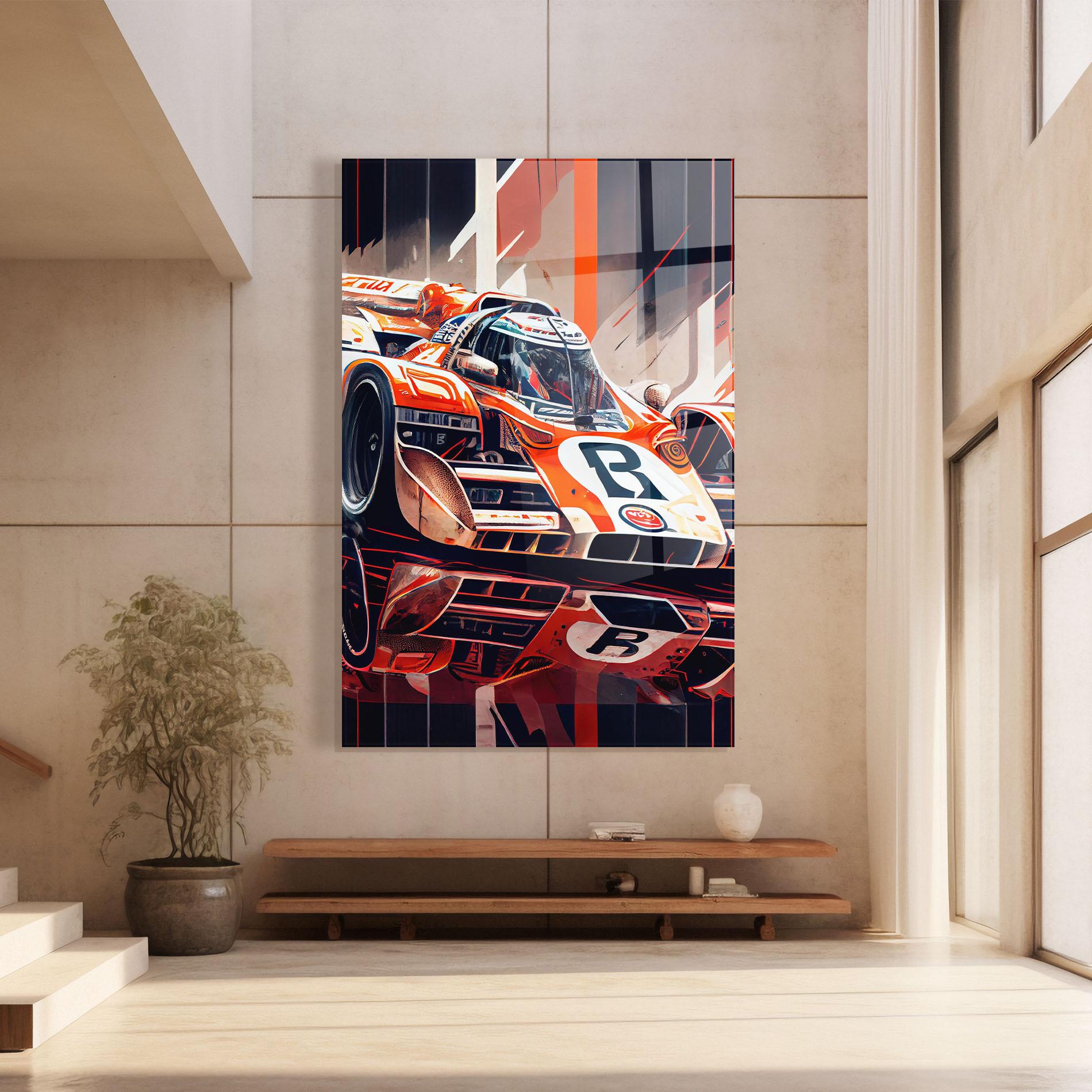 Glasbild Red White F1 mockup 8