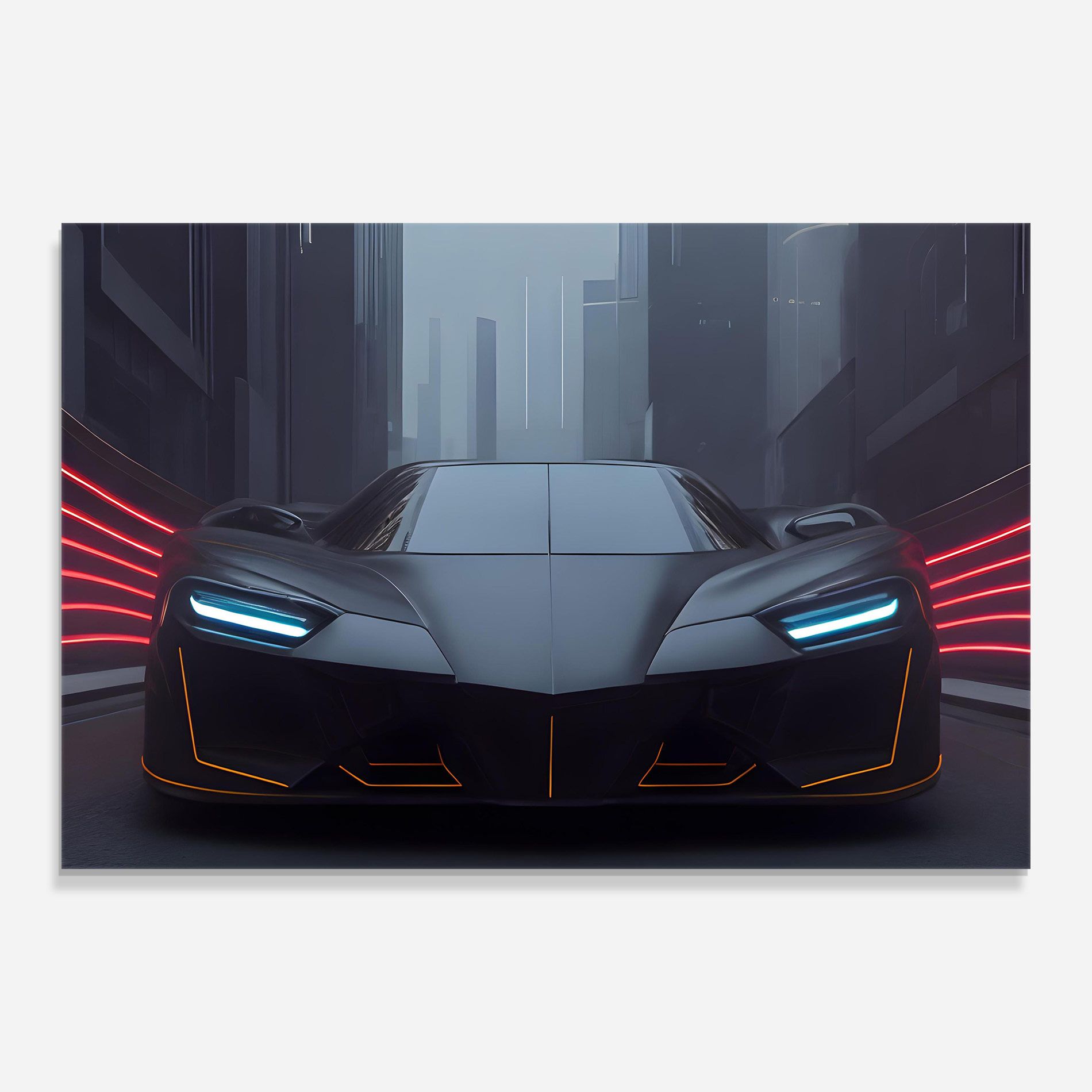 Back Futuristic Hypercar mockup 0