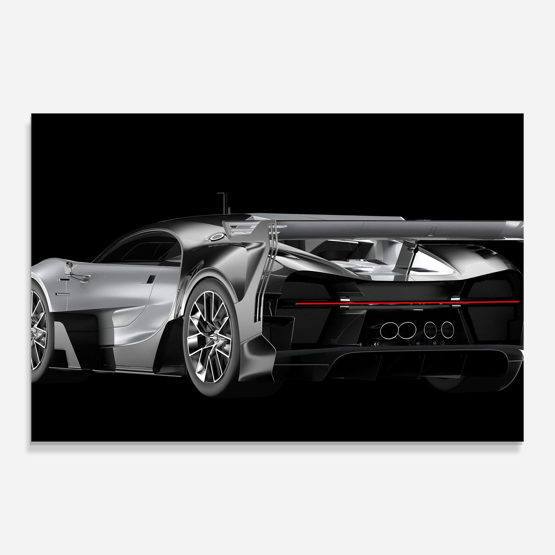 Glasbild Black Rear Hypercar mockup 0