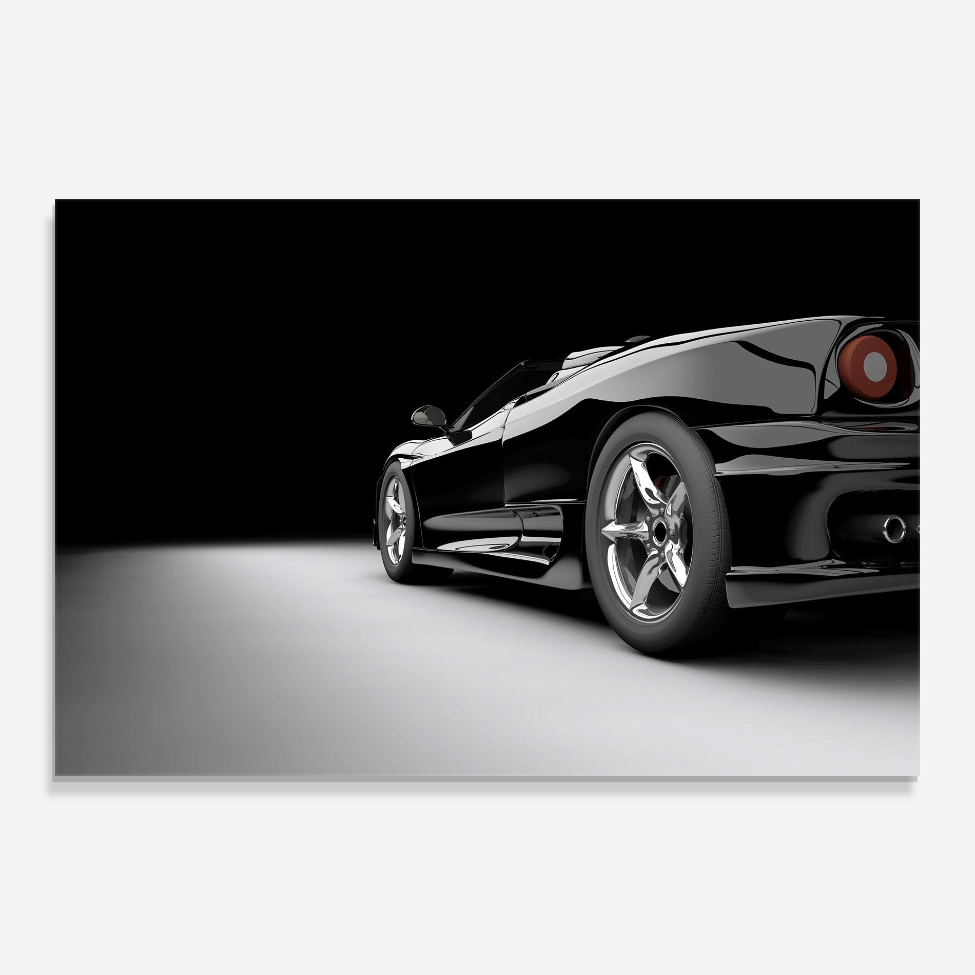 Glasbild Black Sport Car mockup 0
