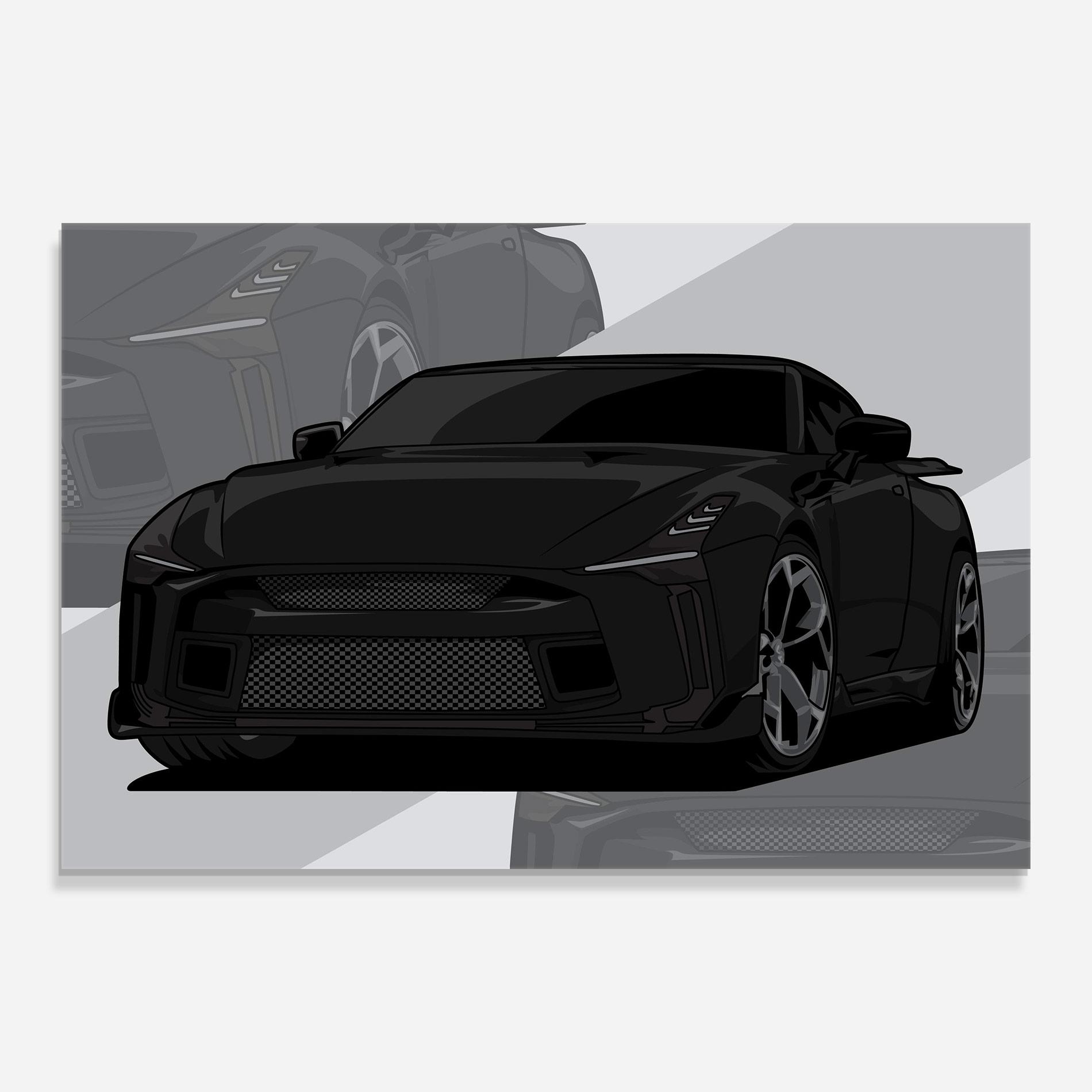 Glasbild Black Strong Car mockup 0