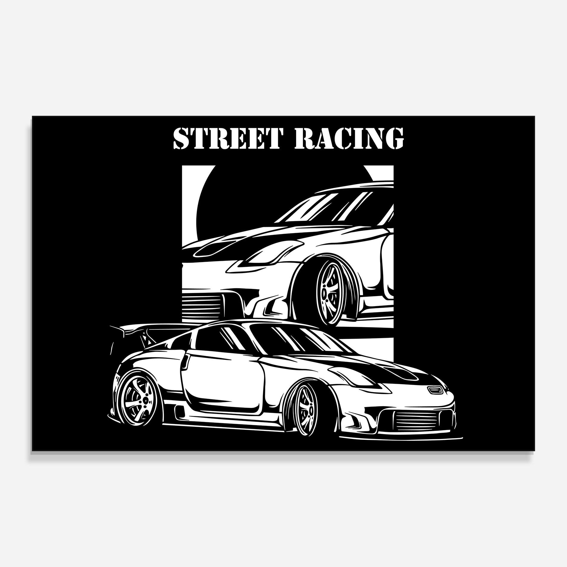 Glasbild Car Street Racing mockup 0