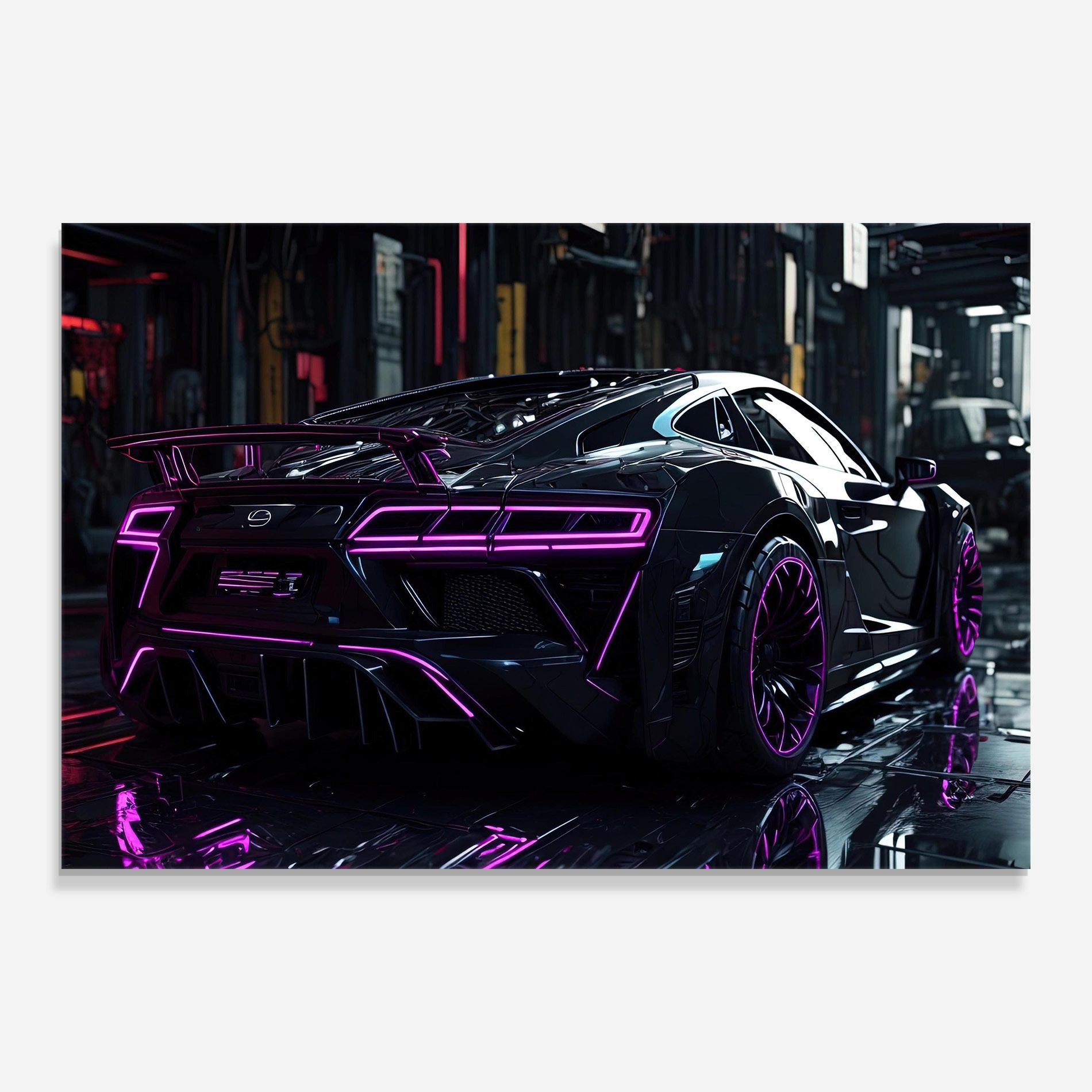 Futuristic Purple Black Hypercar mockup 0