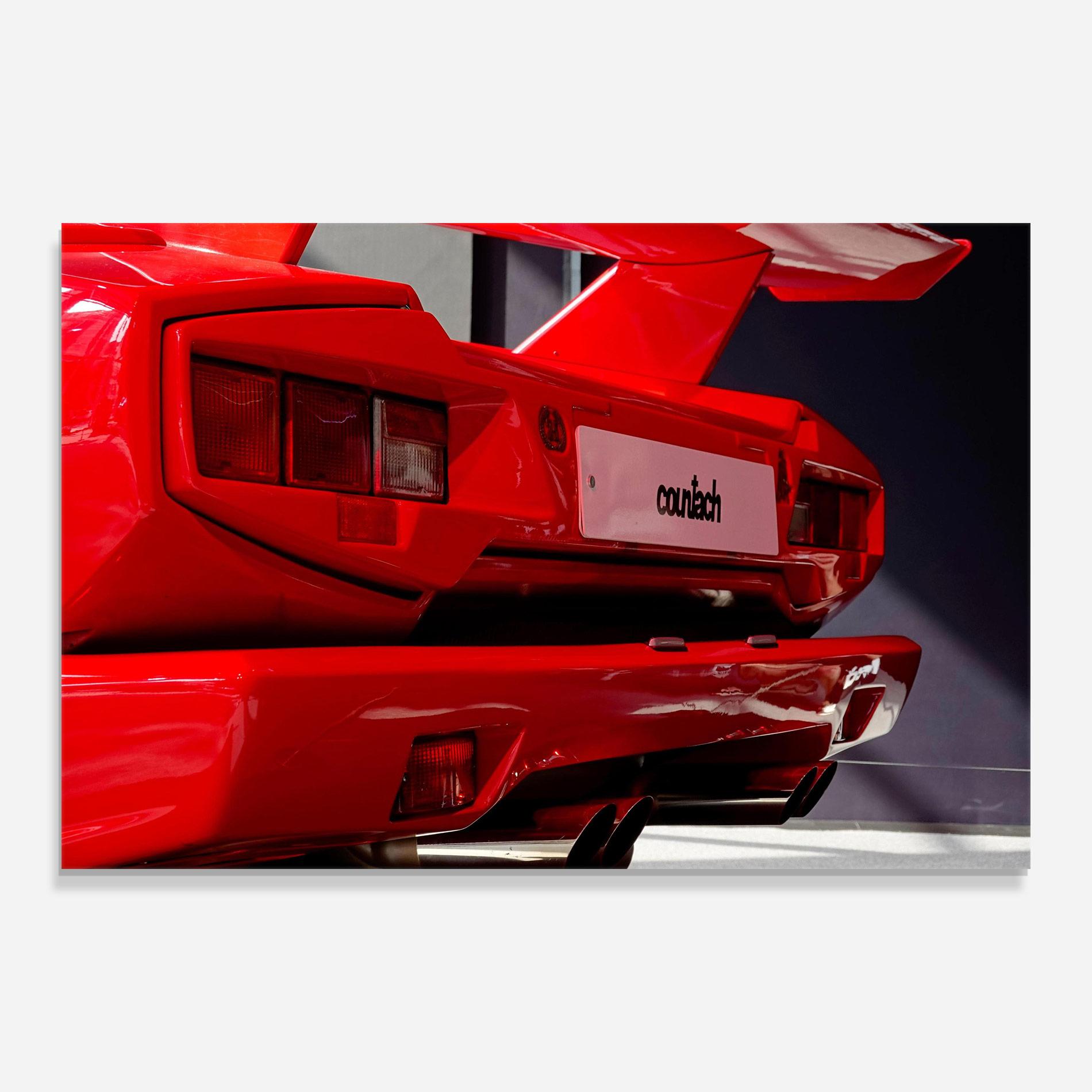 Glasbild Red Rear Countach mockup 0