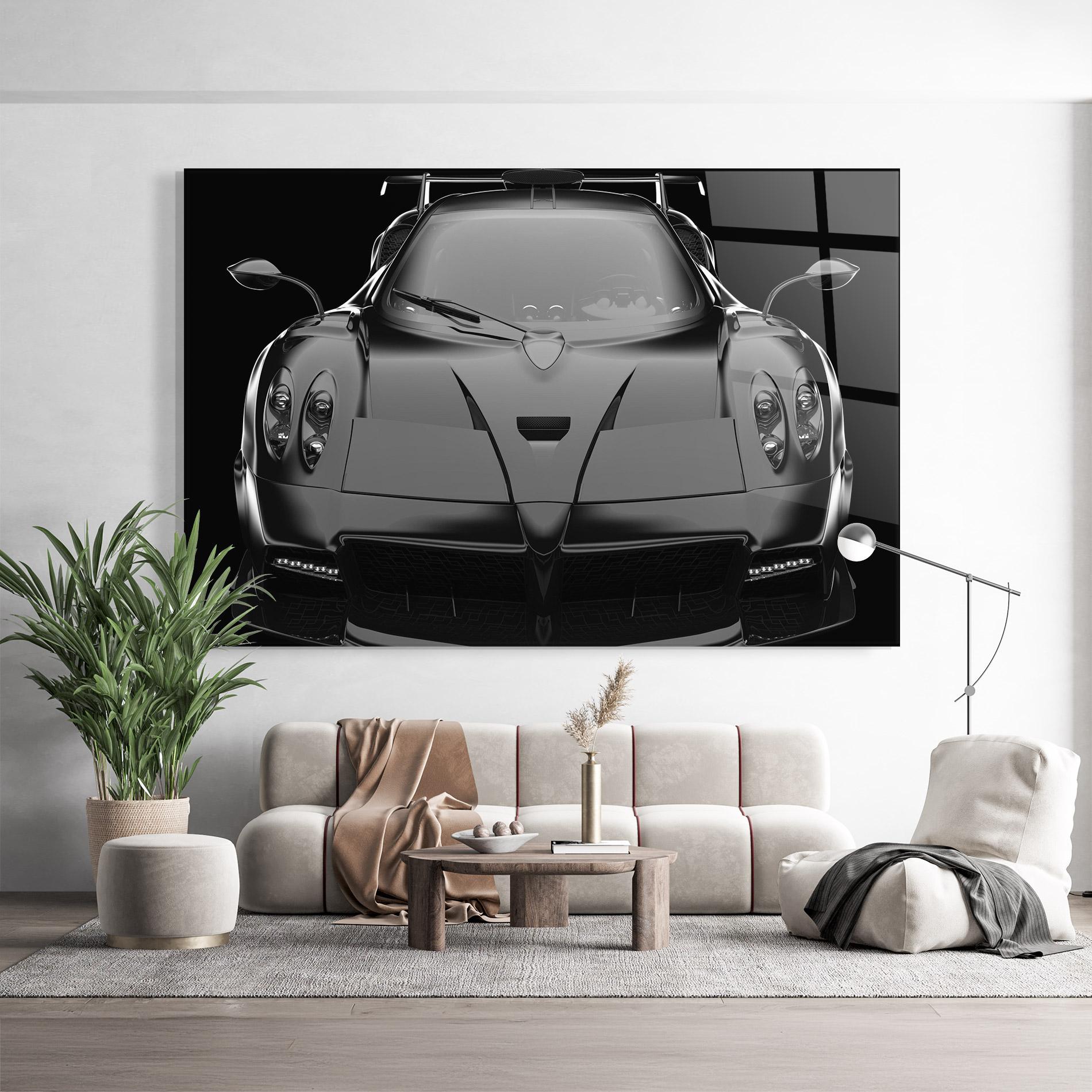 Glasbild Black Matte Pagani mockup 9