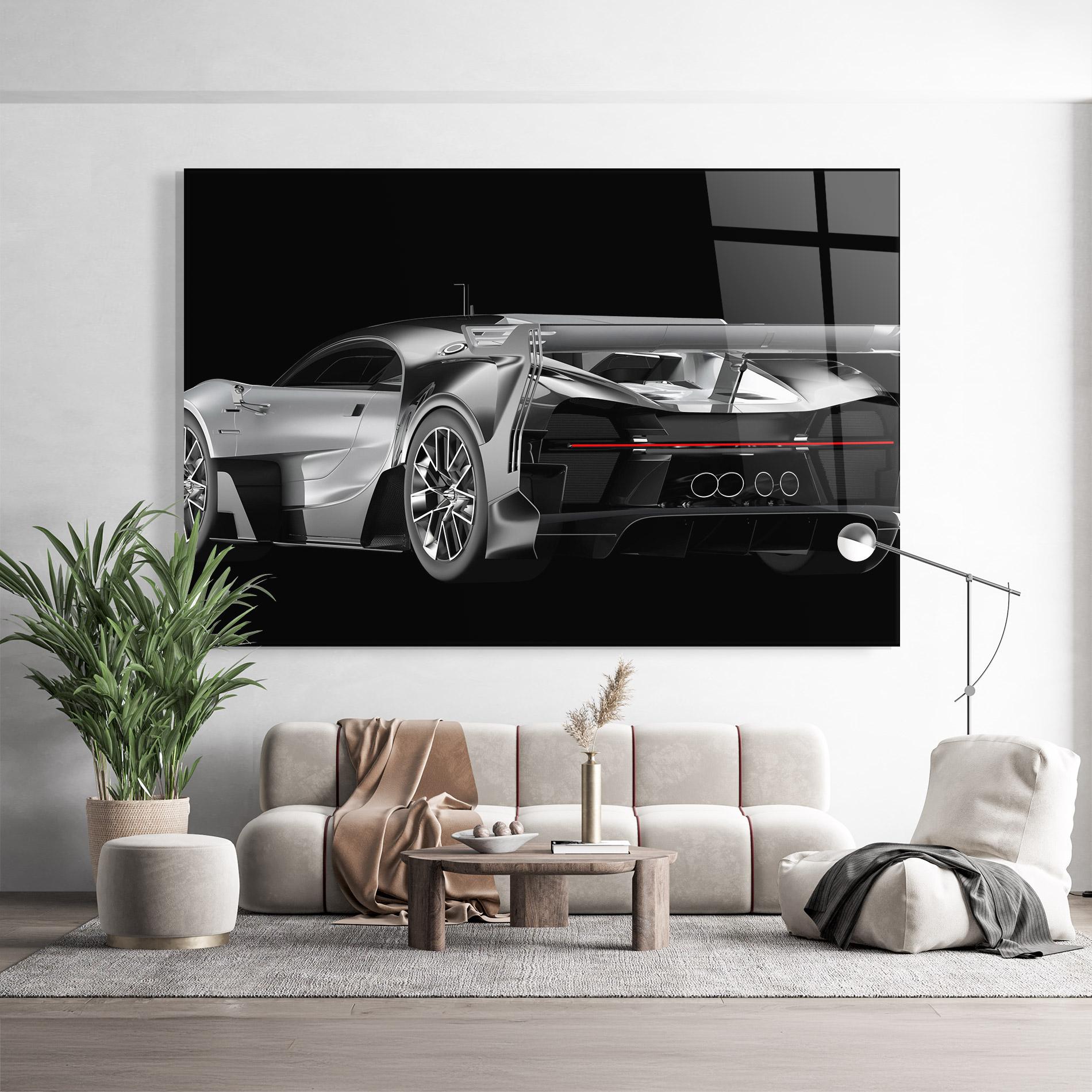 Glasbild Black Rear Hypercar mockup 9