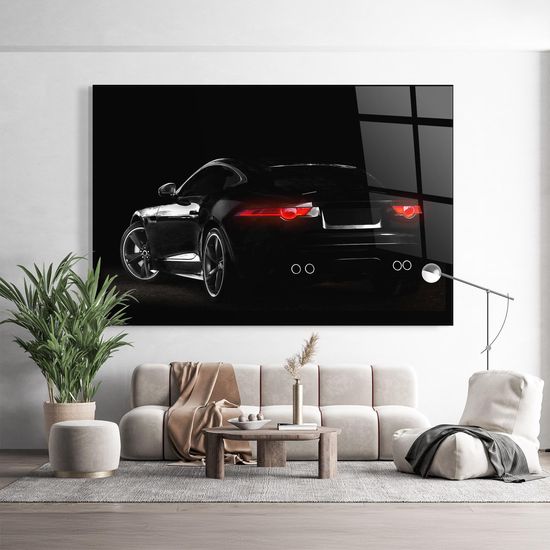 Glasbild Black Silhouette Car mockup 9