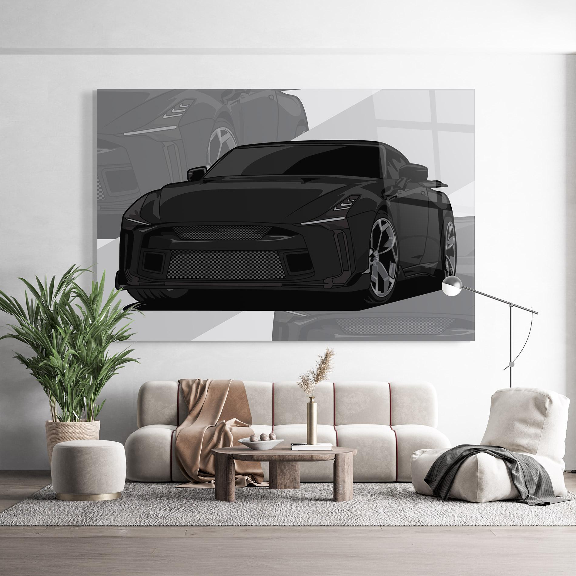 Glasbild Black Strong Car mockup 9