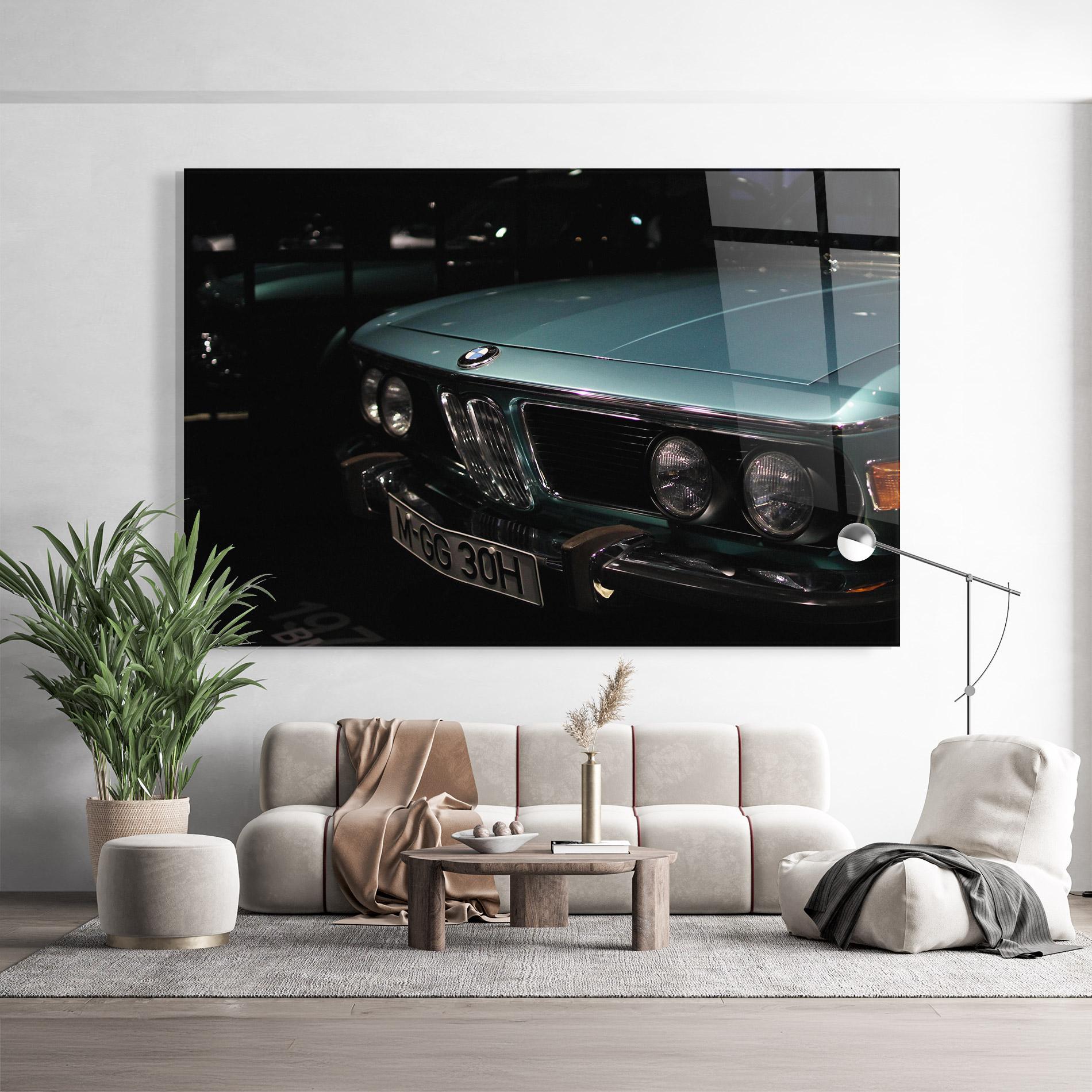 Glasbild Old Bmw Headlight mockup 9