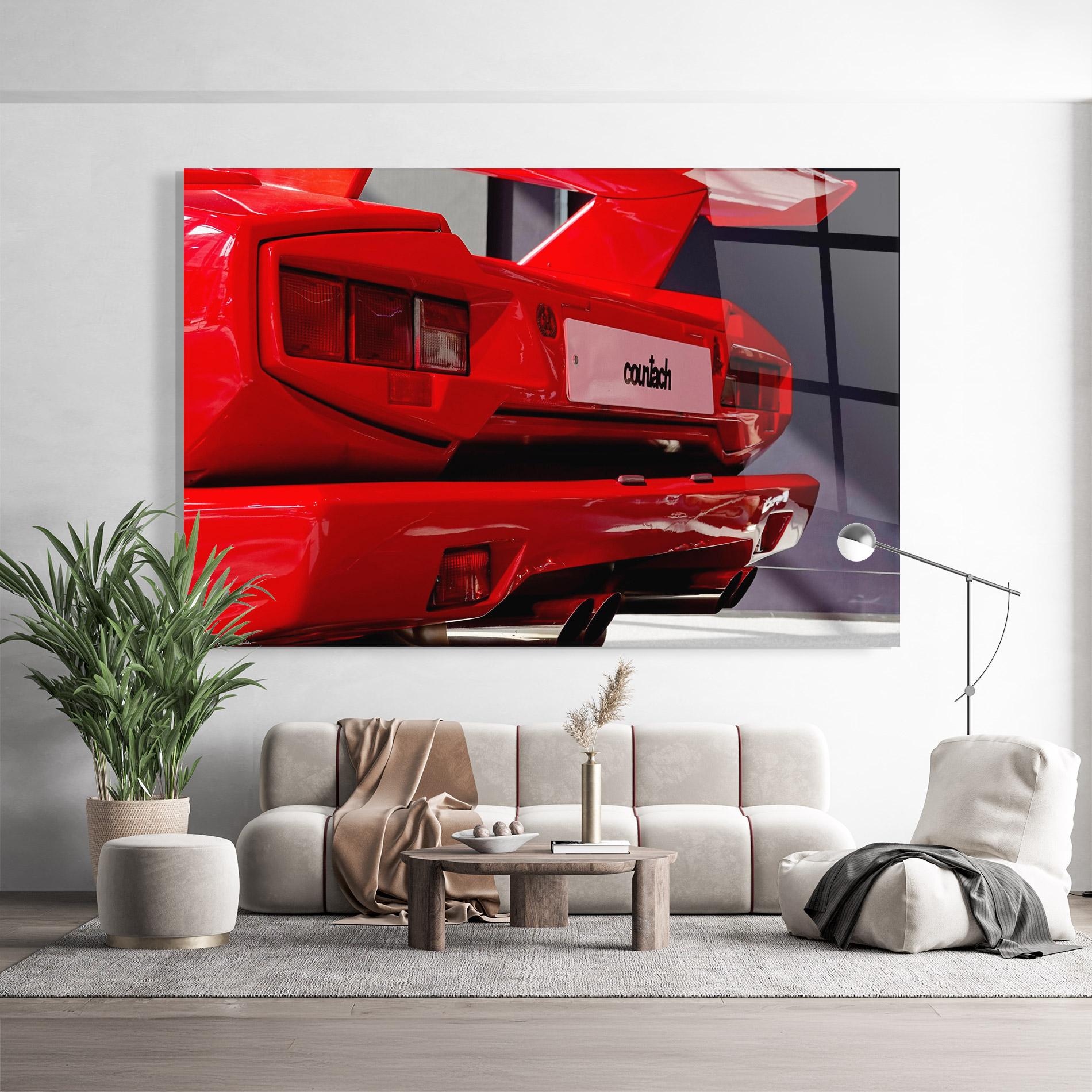 Glasbild Red Rear Countach mockup 9