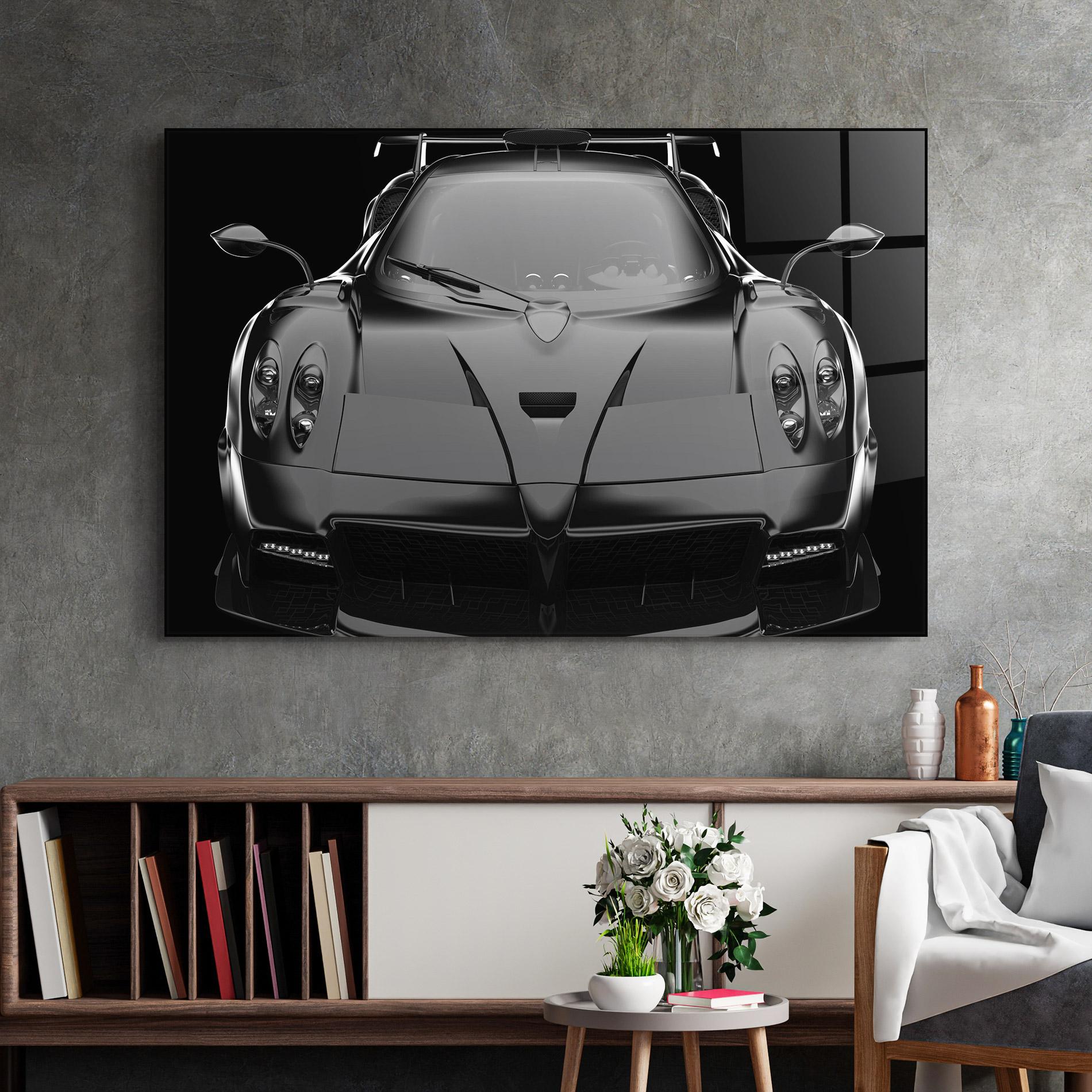 Glasbild Black Matte Pagani mockup 2