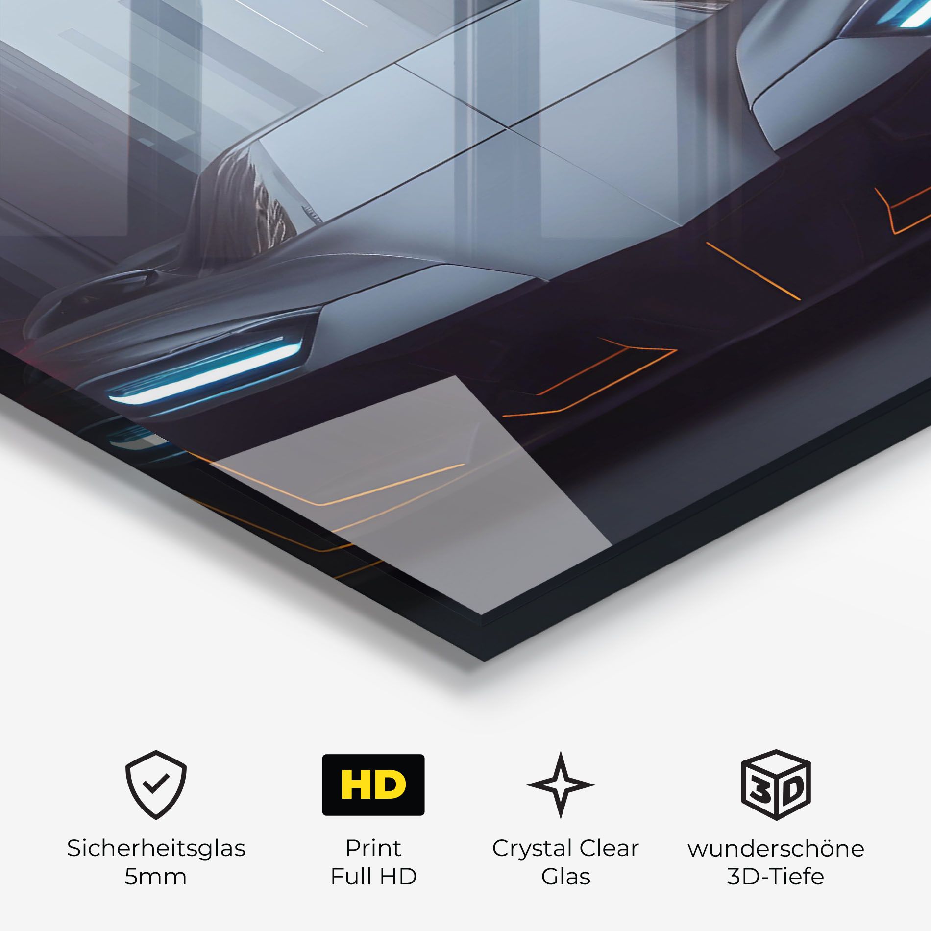 Back Futuristic Hypercar mockup 3