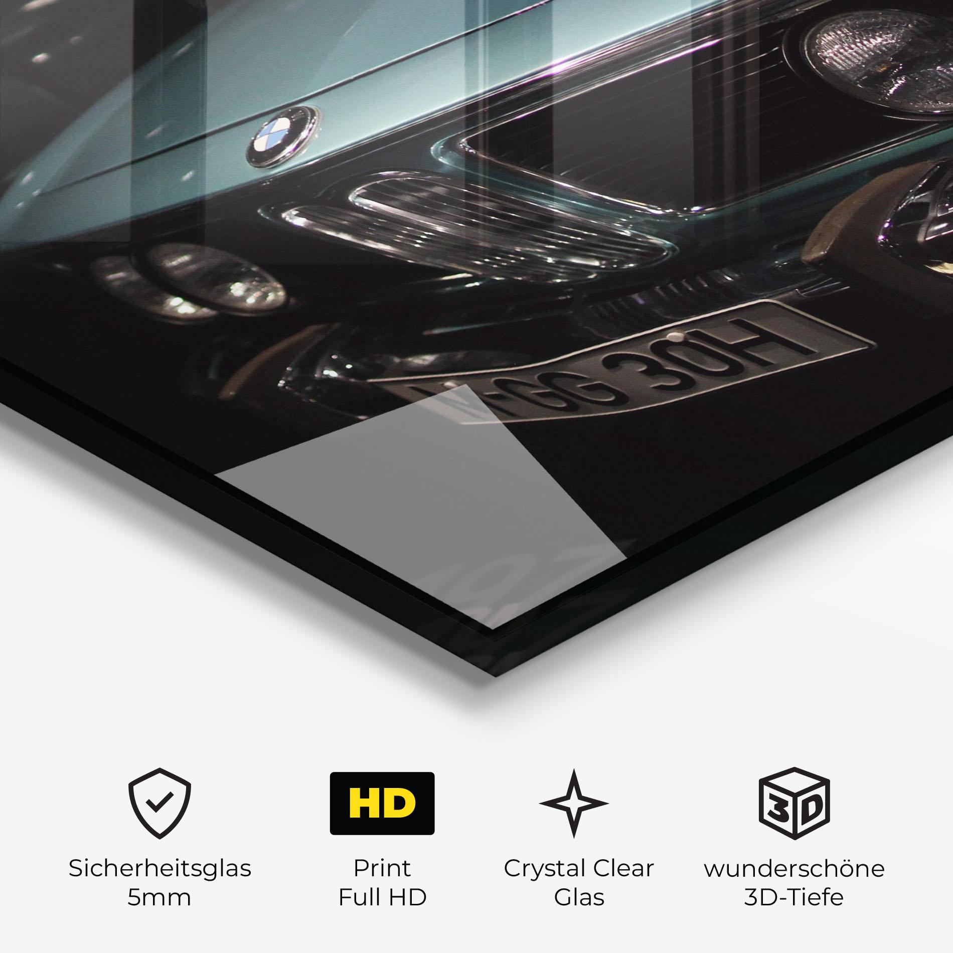 Glasbild Old Bmw Headlight mockup 3