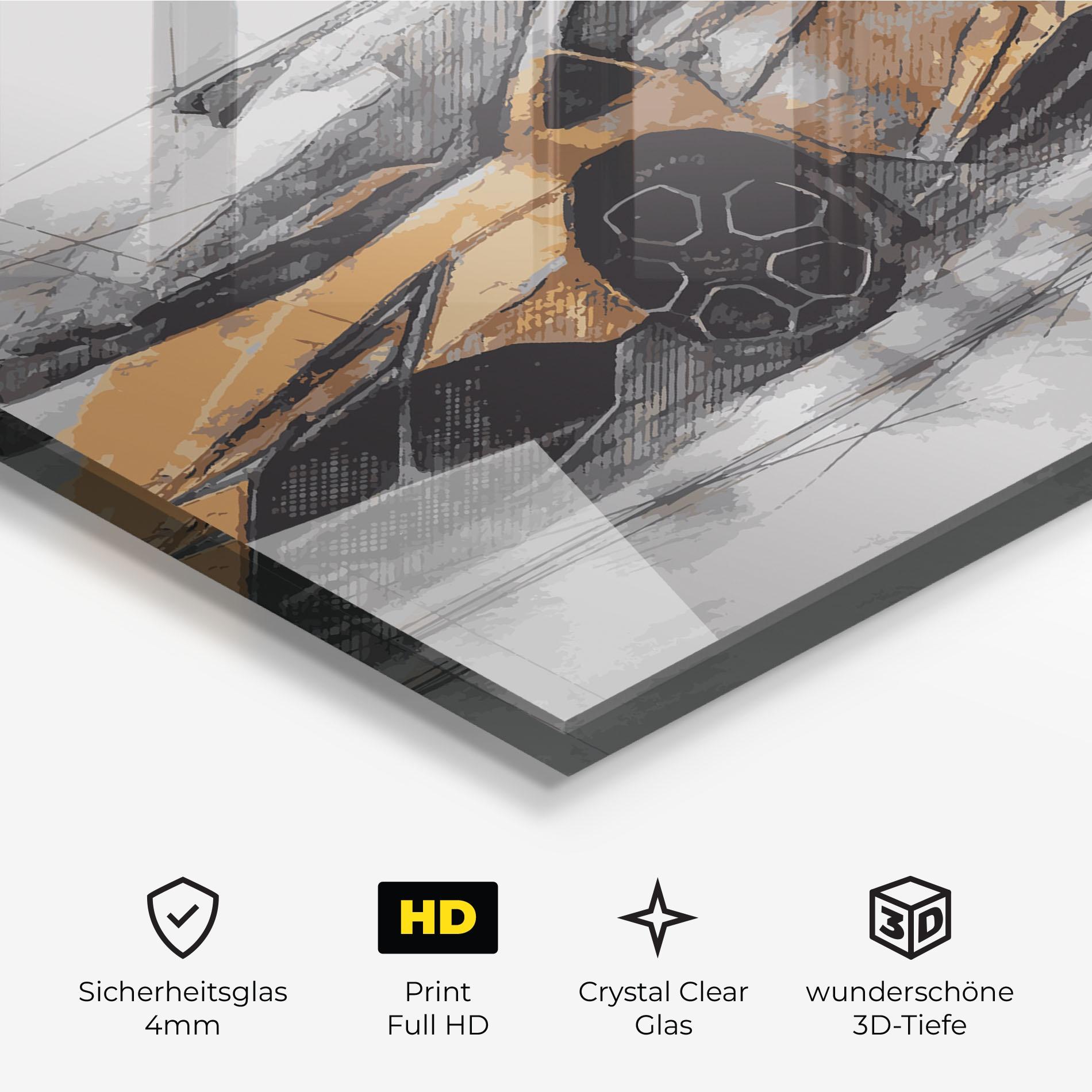 Glasbild Orange Sport Car mockup 3