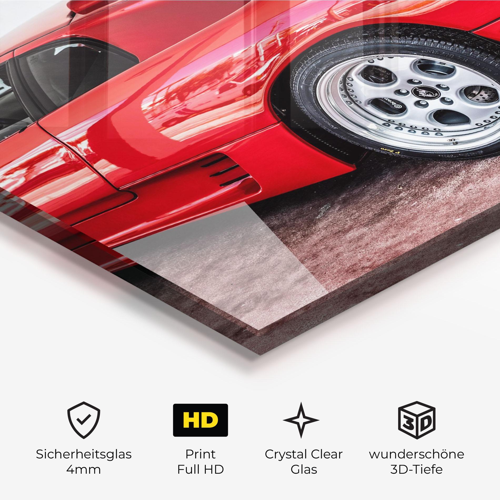 Glasbild Red Diablo Lambo mockup 3