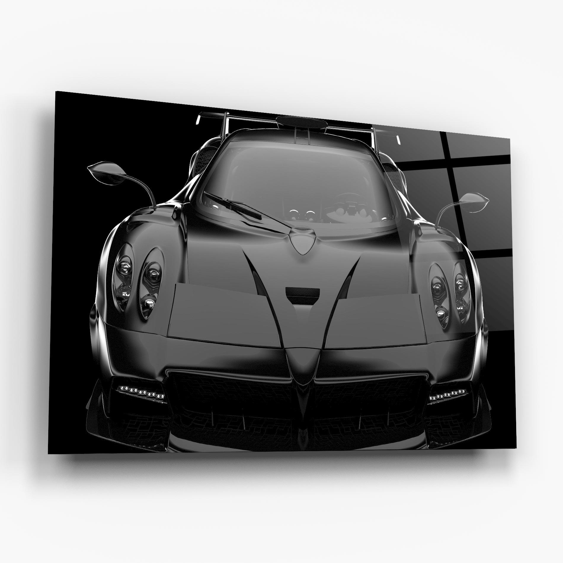 Glasbild Black Matte Pagani mockup 6