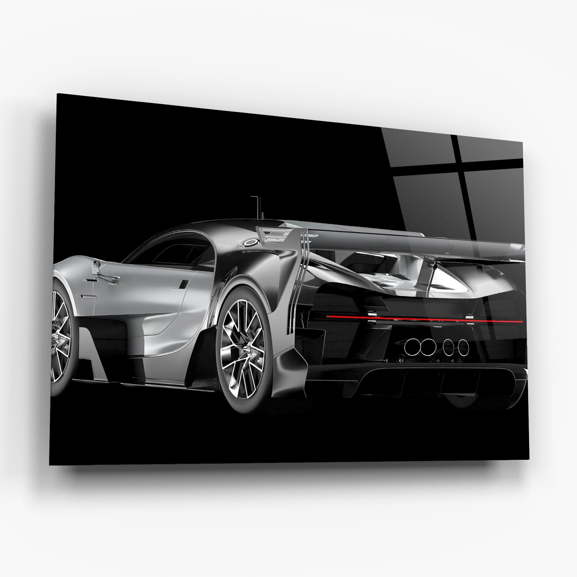 Glasbild Black Rear Hypercar mockup 6