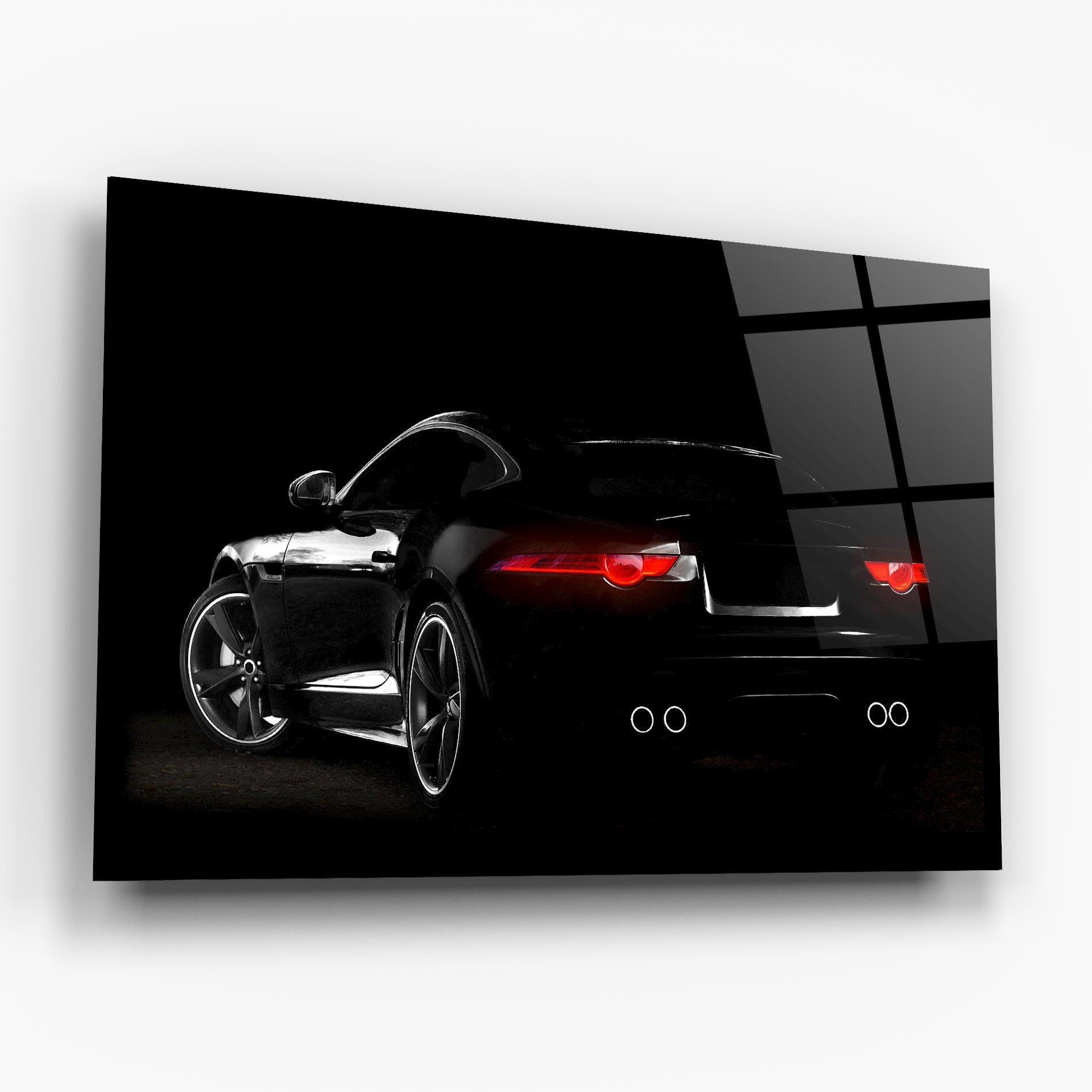 Glasbild Black Silhouette Car mockup 6