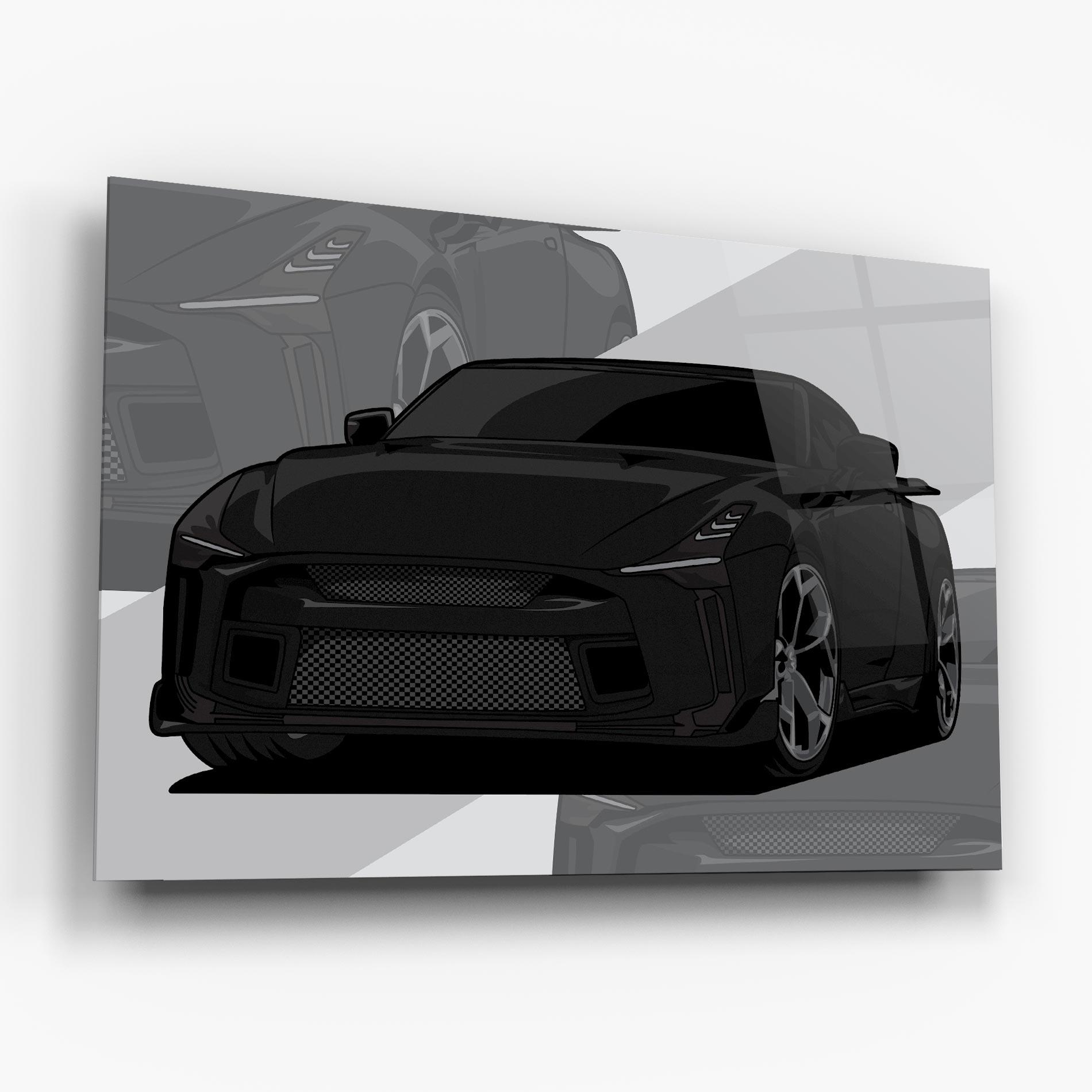 Glasbild Black Strong Car mockup 6