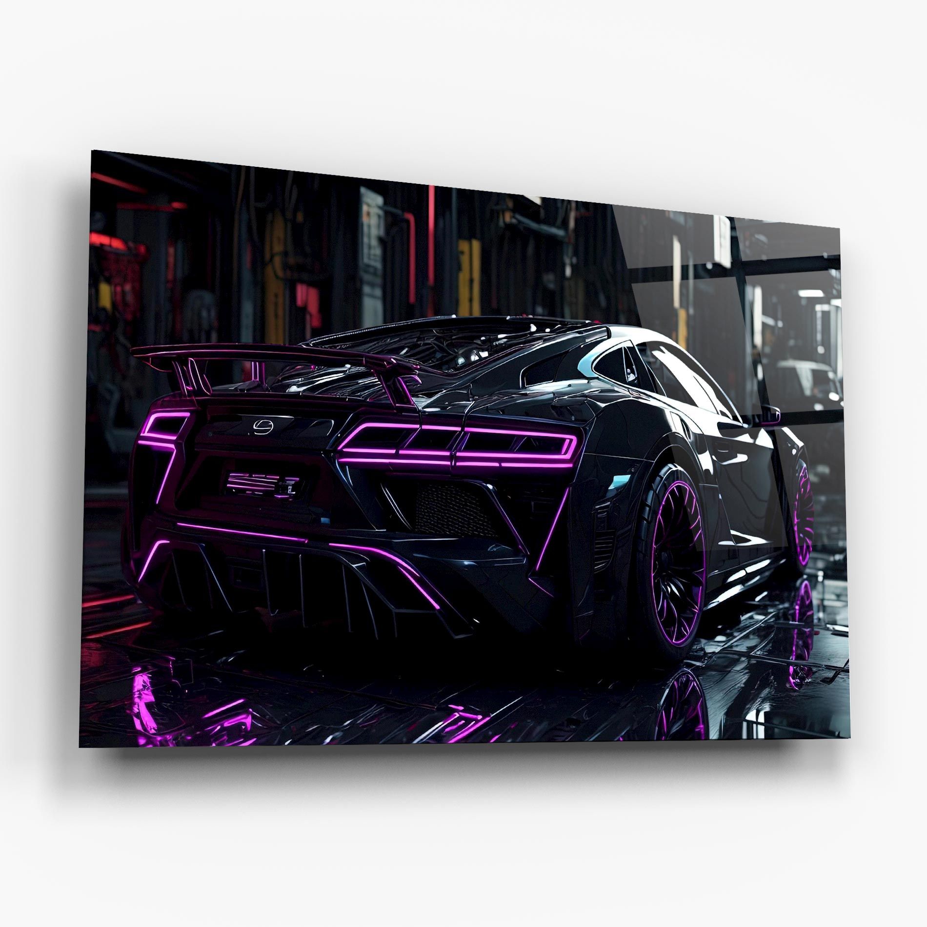 Futuristic Purple Black Hypercar mockup 6