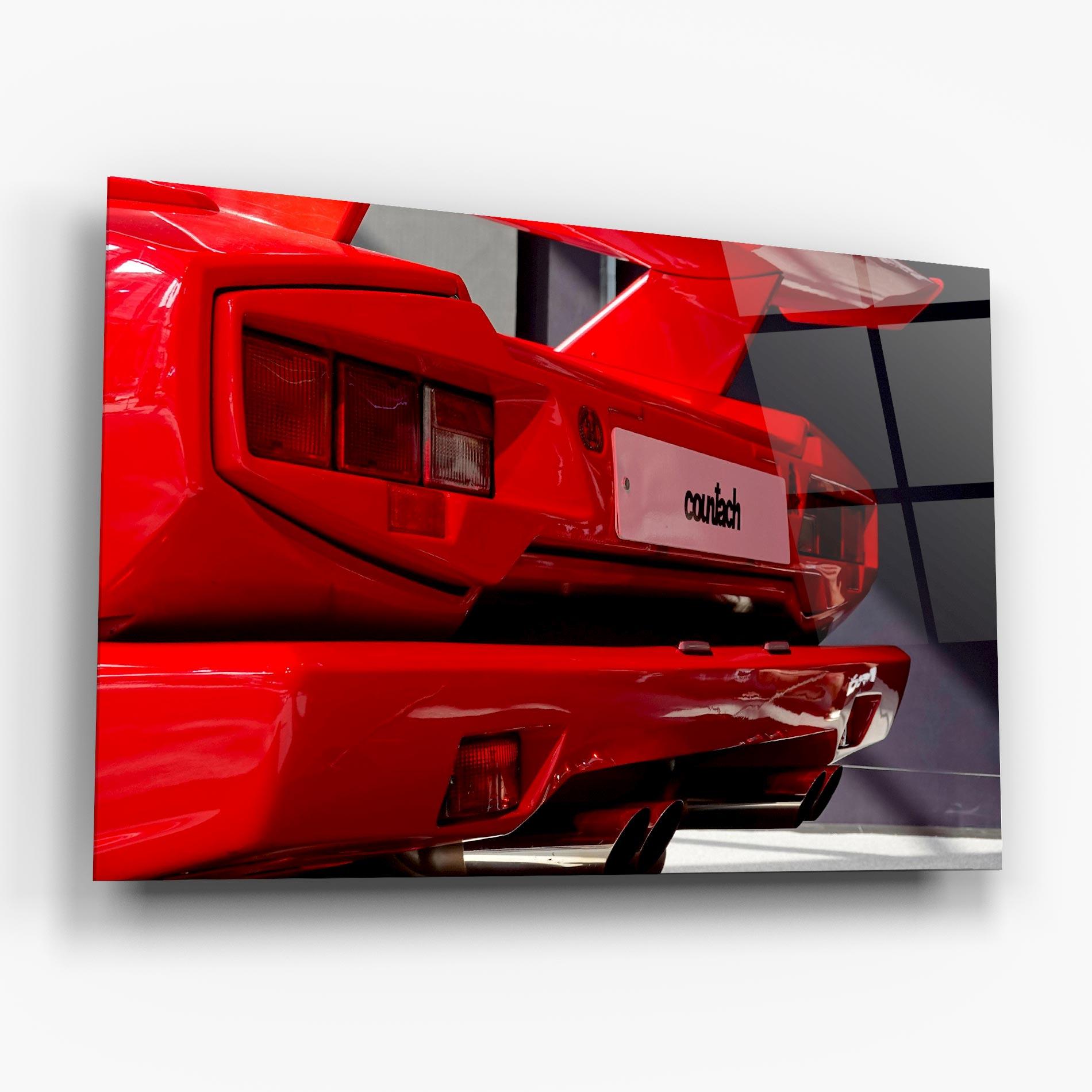 Glasbild Red Rear Countach mockup 6