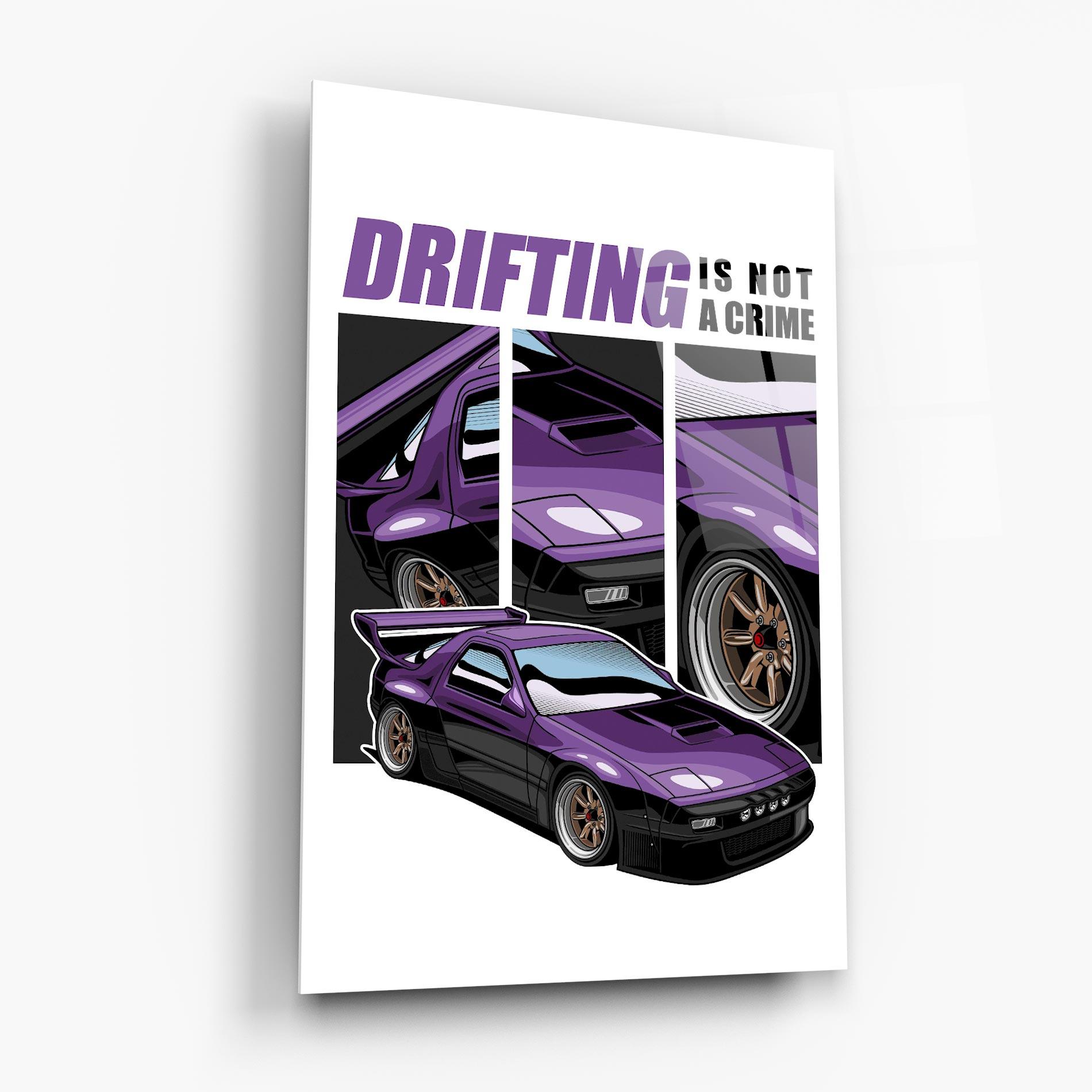 Glasbild Drift Purple Car mockup 6