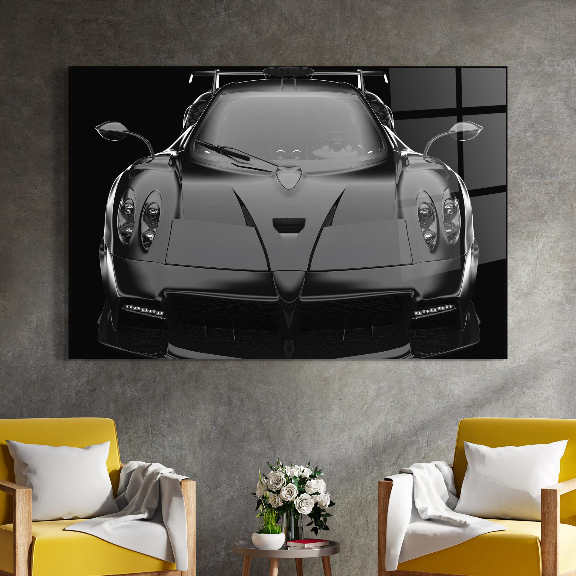 Glasbild Black Matte Pagani mockup 4