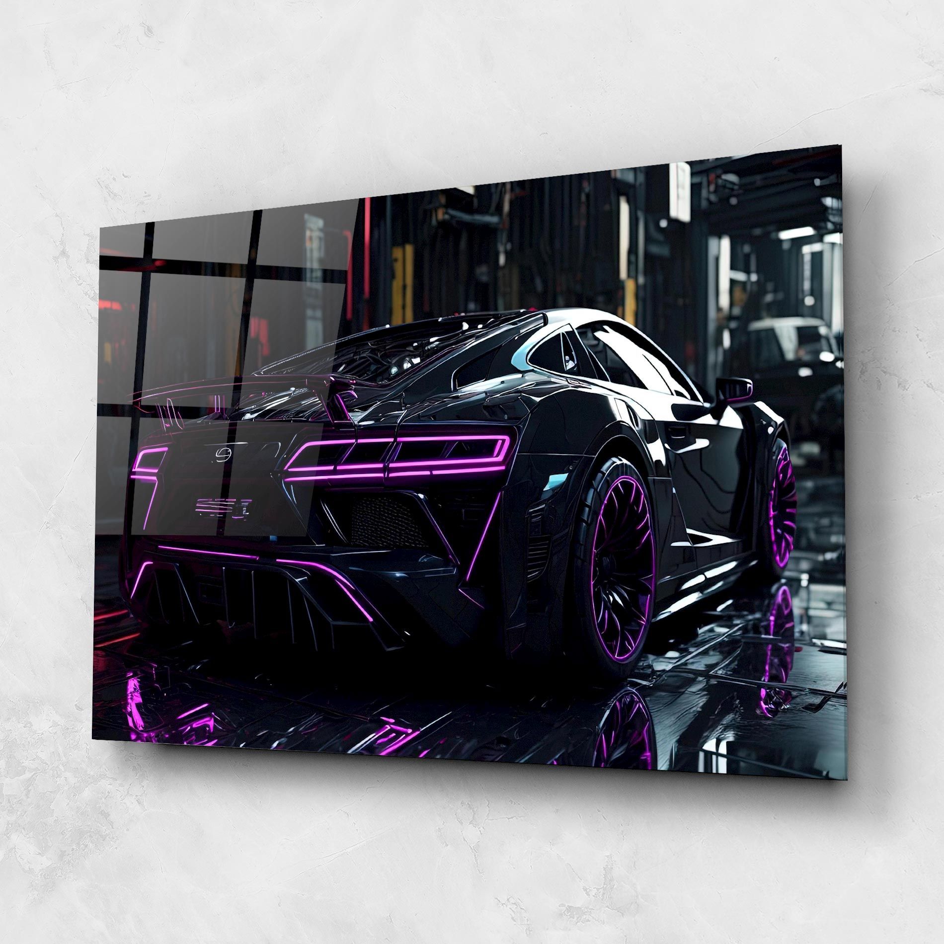 Futuristic Purple Black Hypercar mockup 1