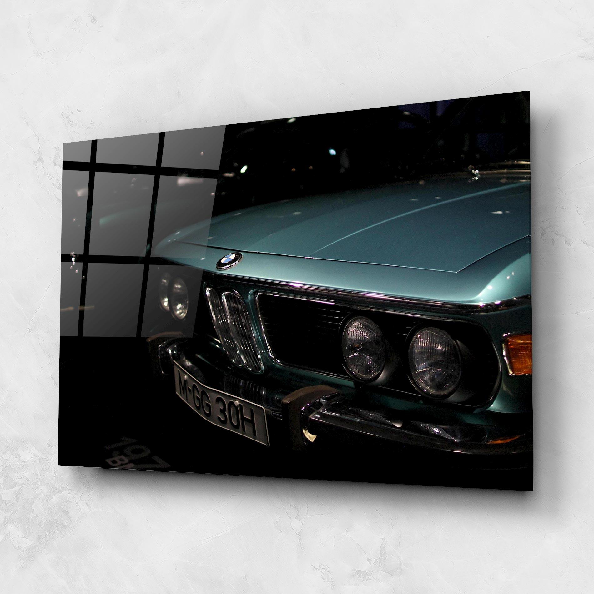 Glasbild Old Bmw Headlight mockup 1