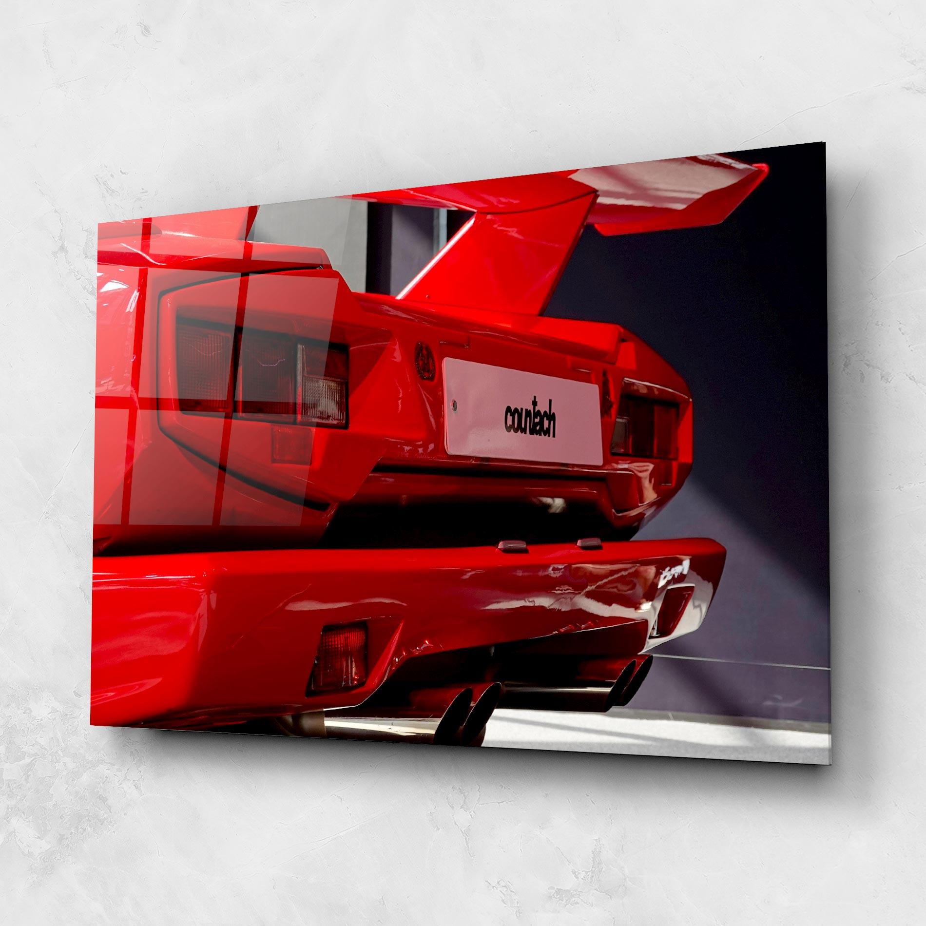 Glasbild Red Rear Countach mockup 1